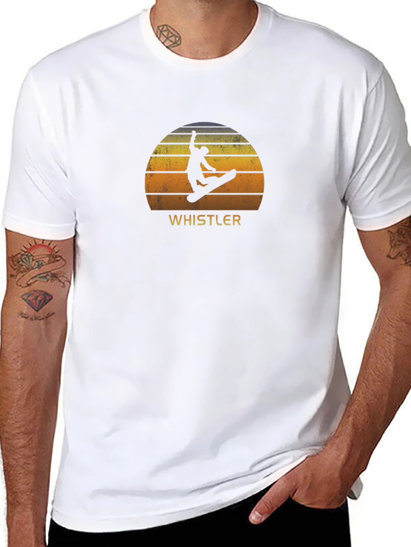 Whistler Sunset Snowboarder Graphic Tee