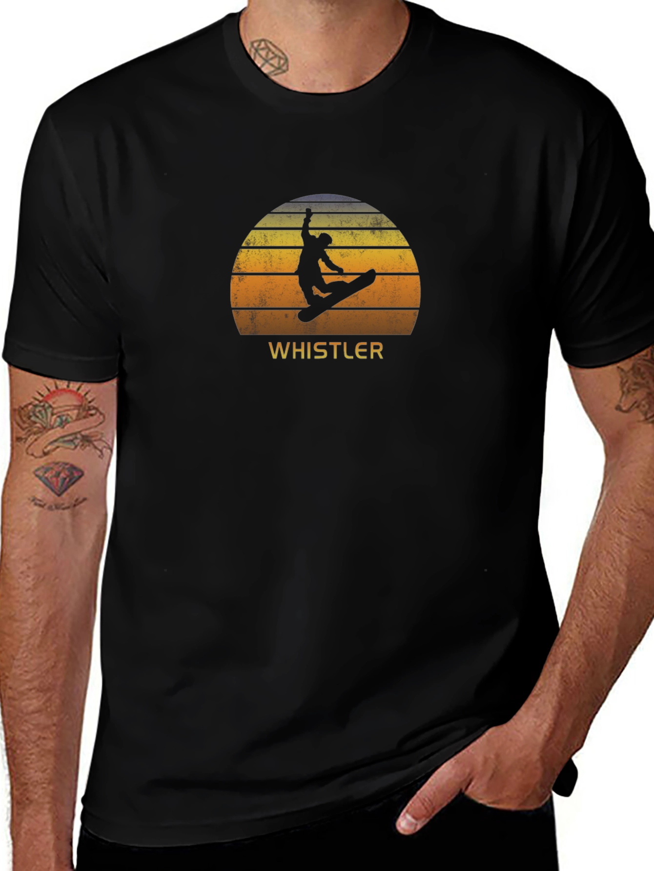 Whistler Sunset Snowboarder Graphic Tee