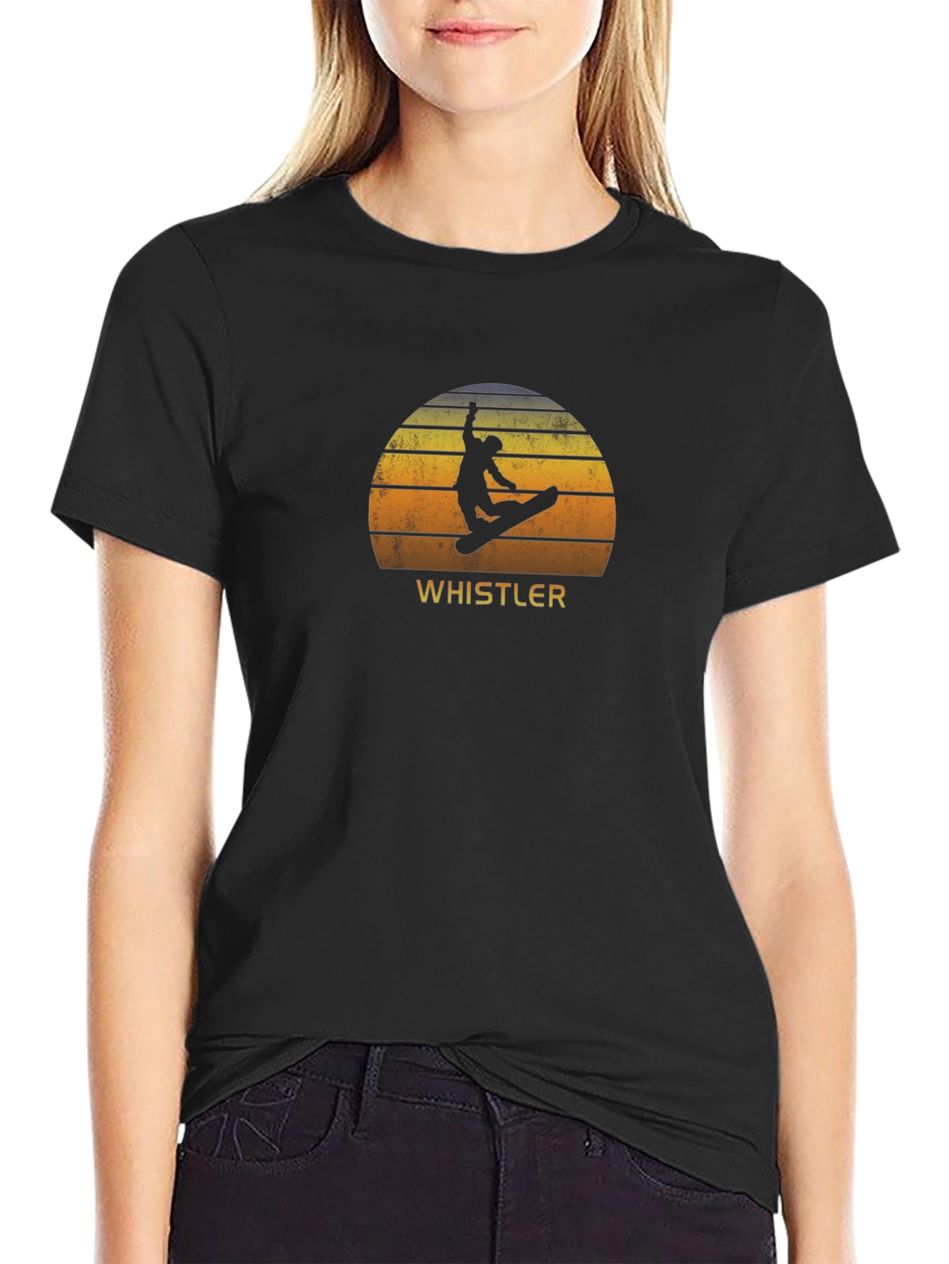 Whistler Sunset Snowboarder Graphic Tee
