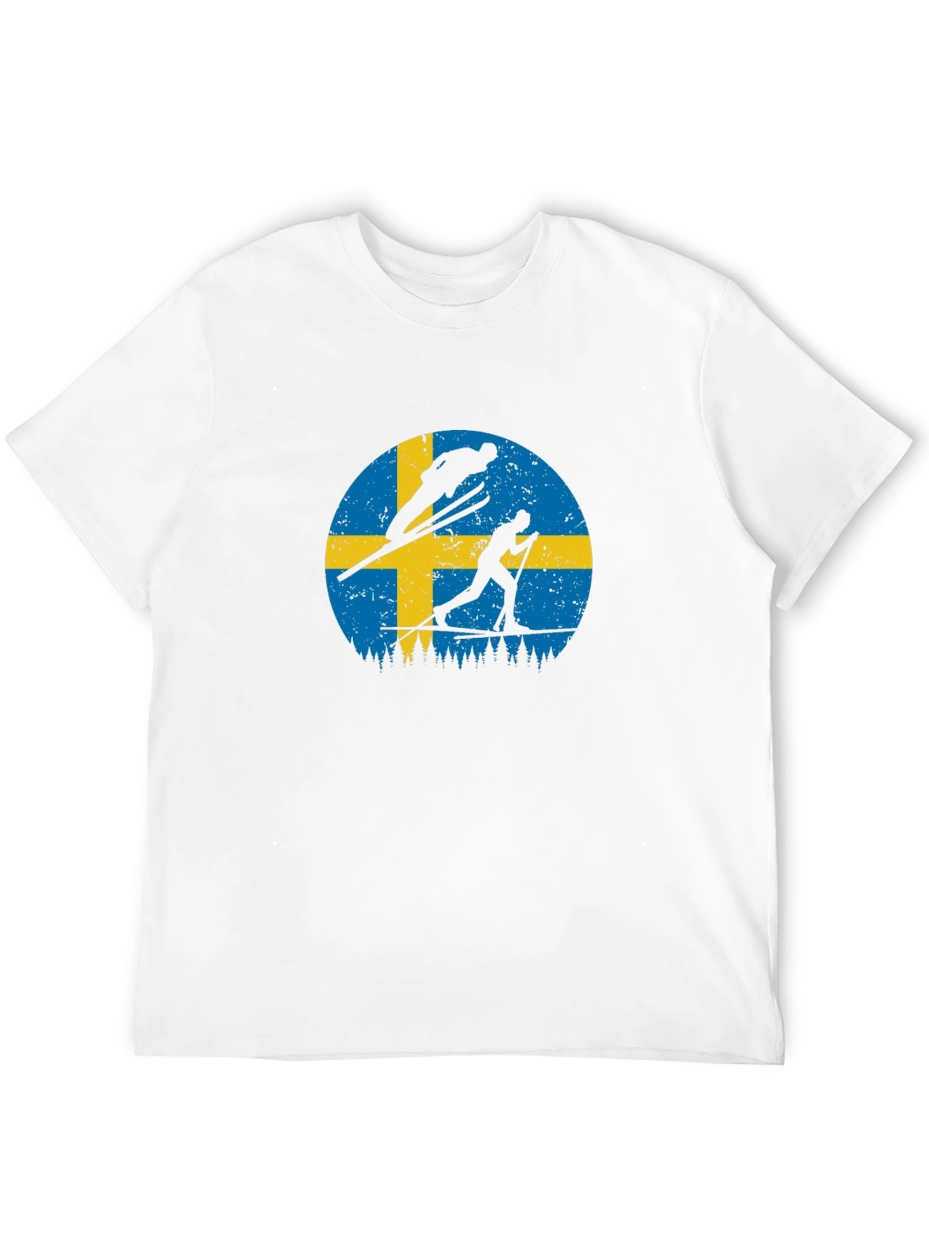 Swedish Flag Ski T-Shirt