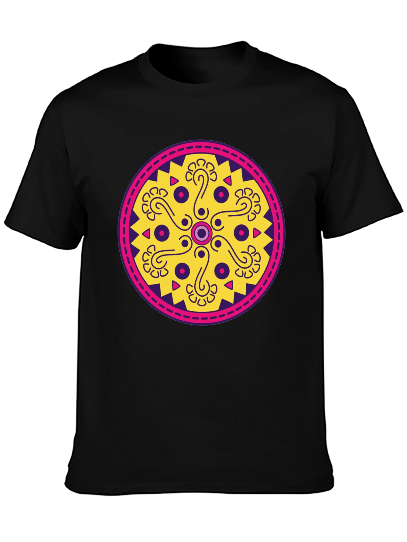Ethnic Pattern Tee - Round Geometric Design