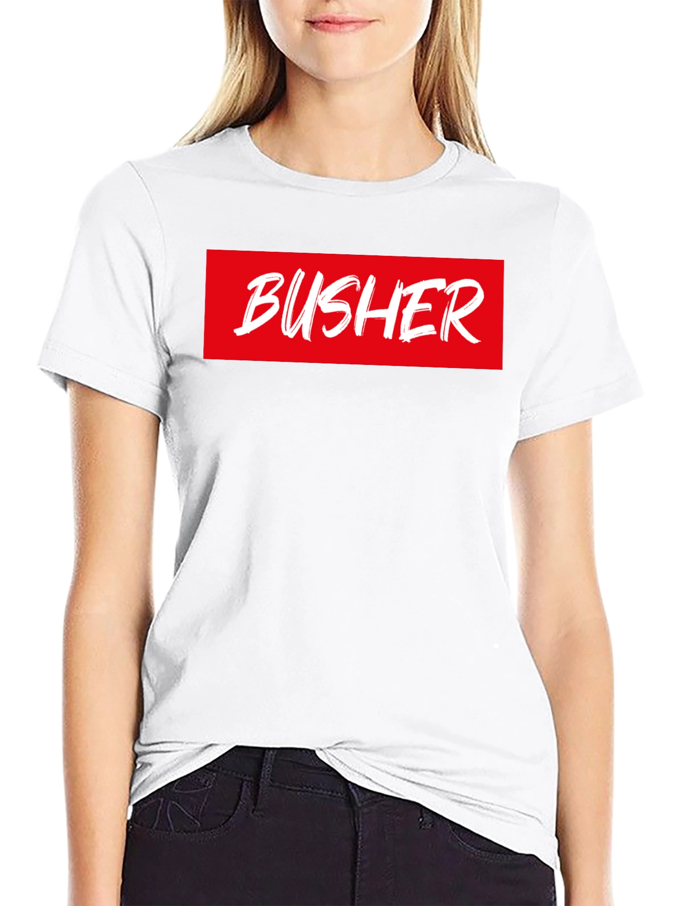 BUSHER Box Logo T-Shirt - Bold Statement Tee