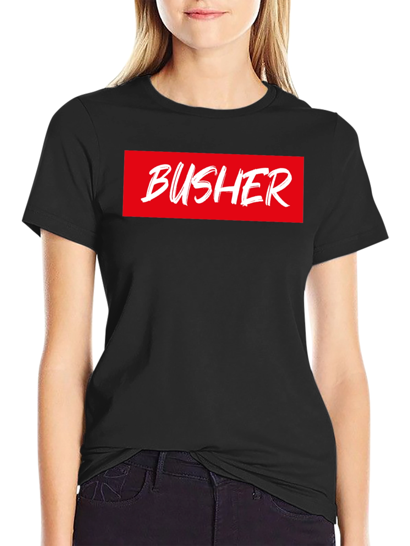 BUSHER Box Logo T-Shirt - Bold Statement Tee