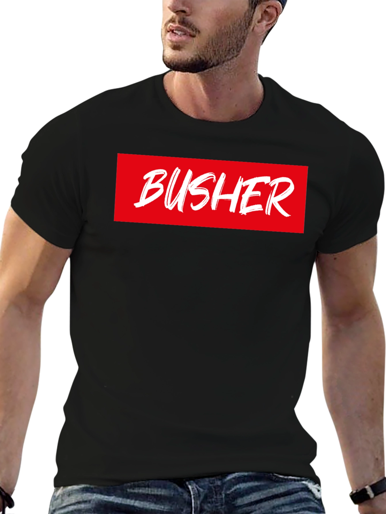 BUSHER Box Logo T-Shirt - Bold Statement Tee
