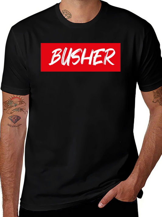 BUSHER Box Logo T-Shirt - Bold Statement Tee