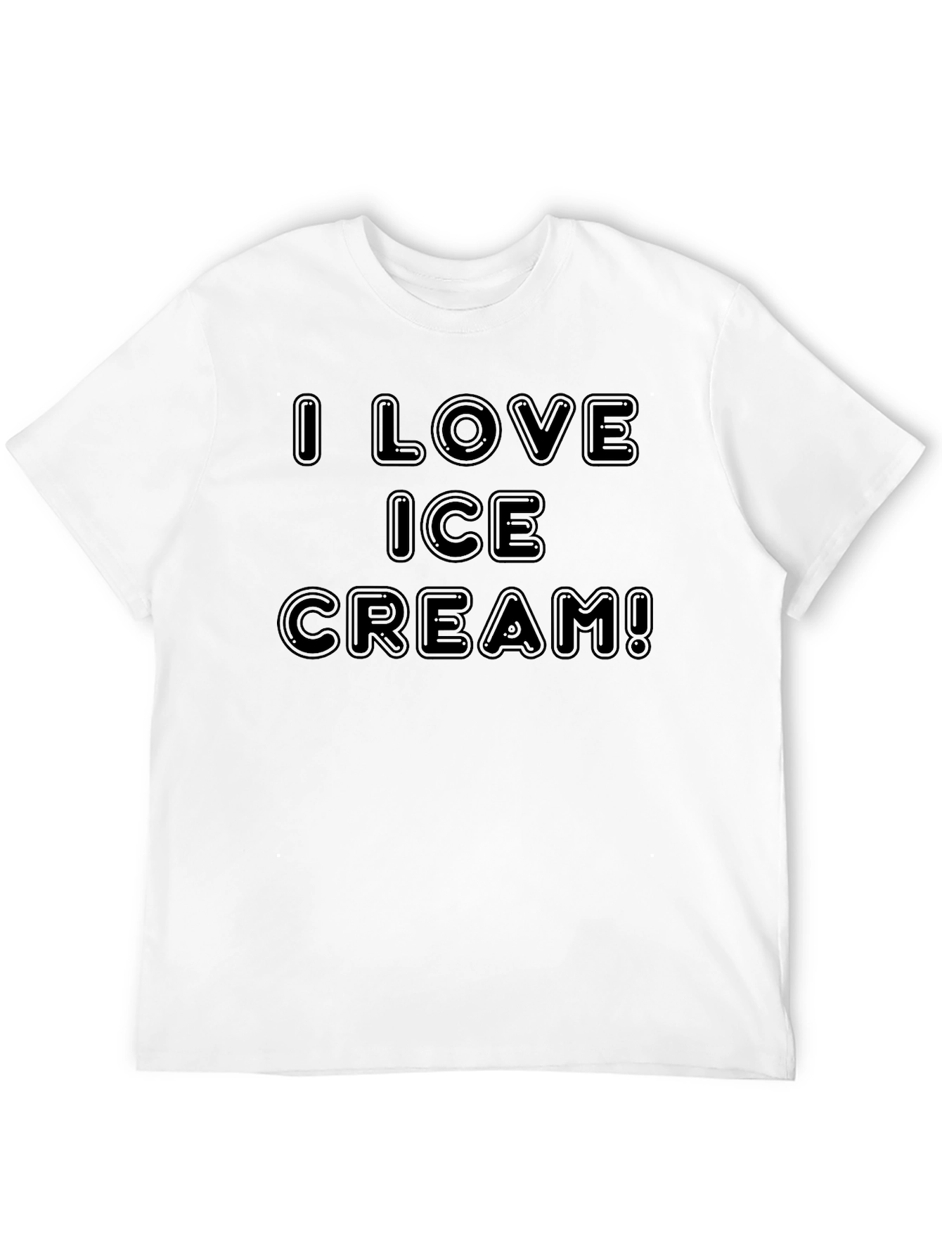 I Love Ice Cream Graphic Tee - Black T-Shirt