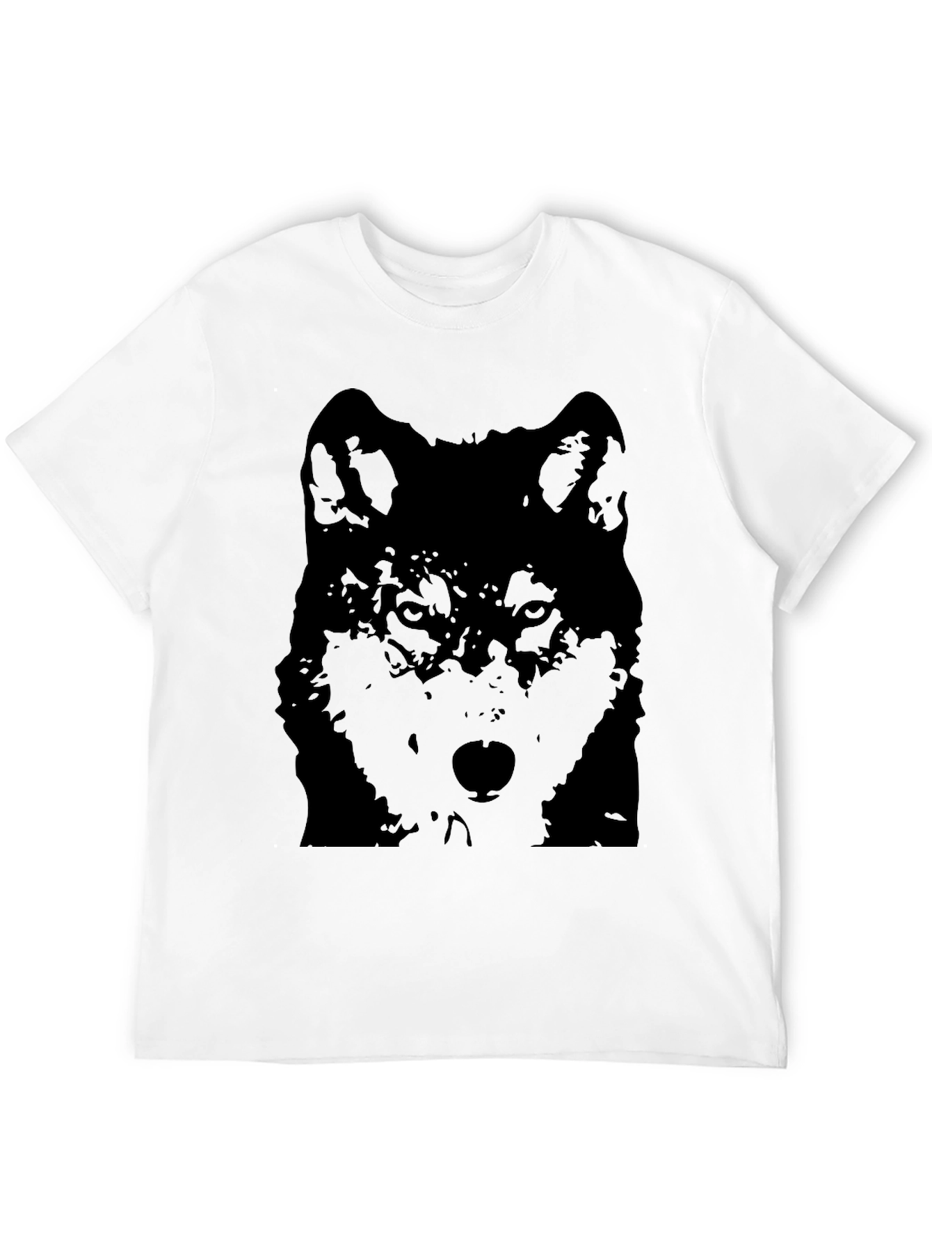 Wolf Graphic Print T-Shirt - Stylish Black Tee