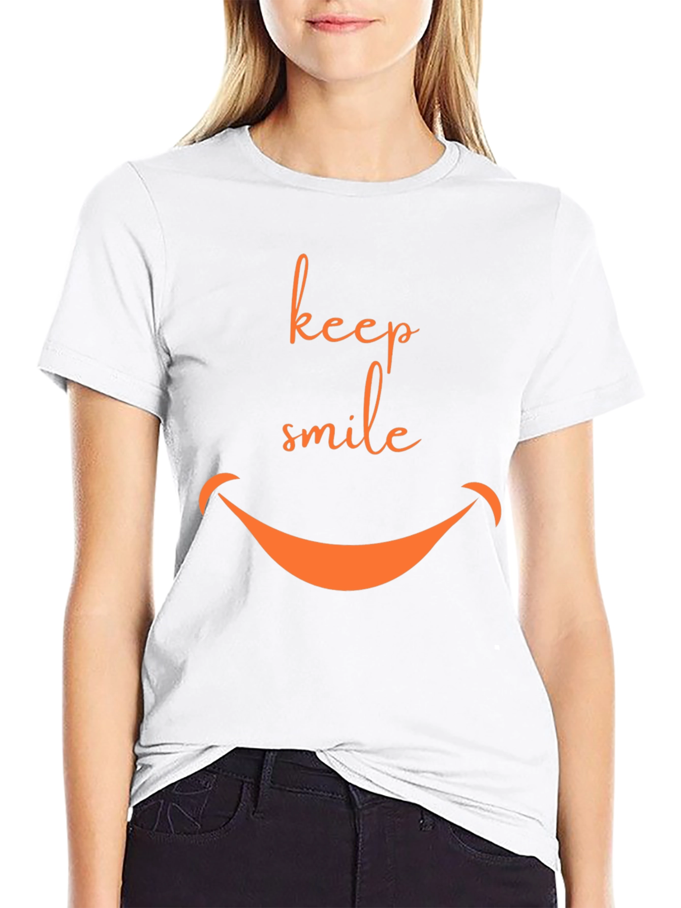 Keep Smiling Black Graphic Tee