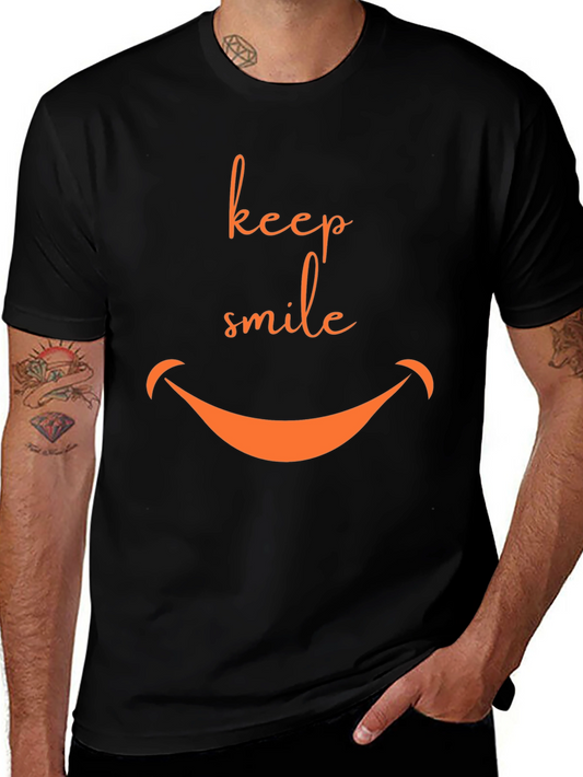 Keep Smiling Black Graphic Tee