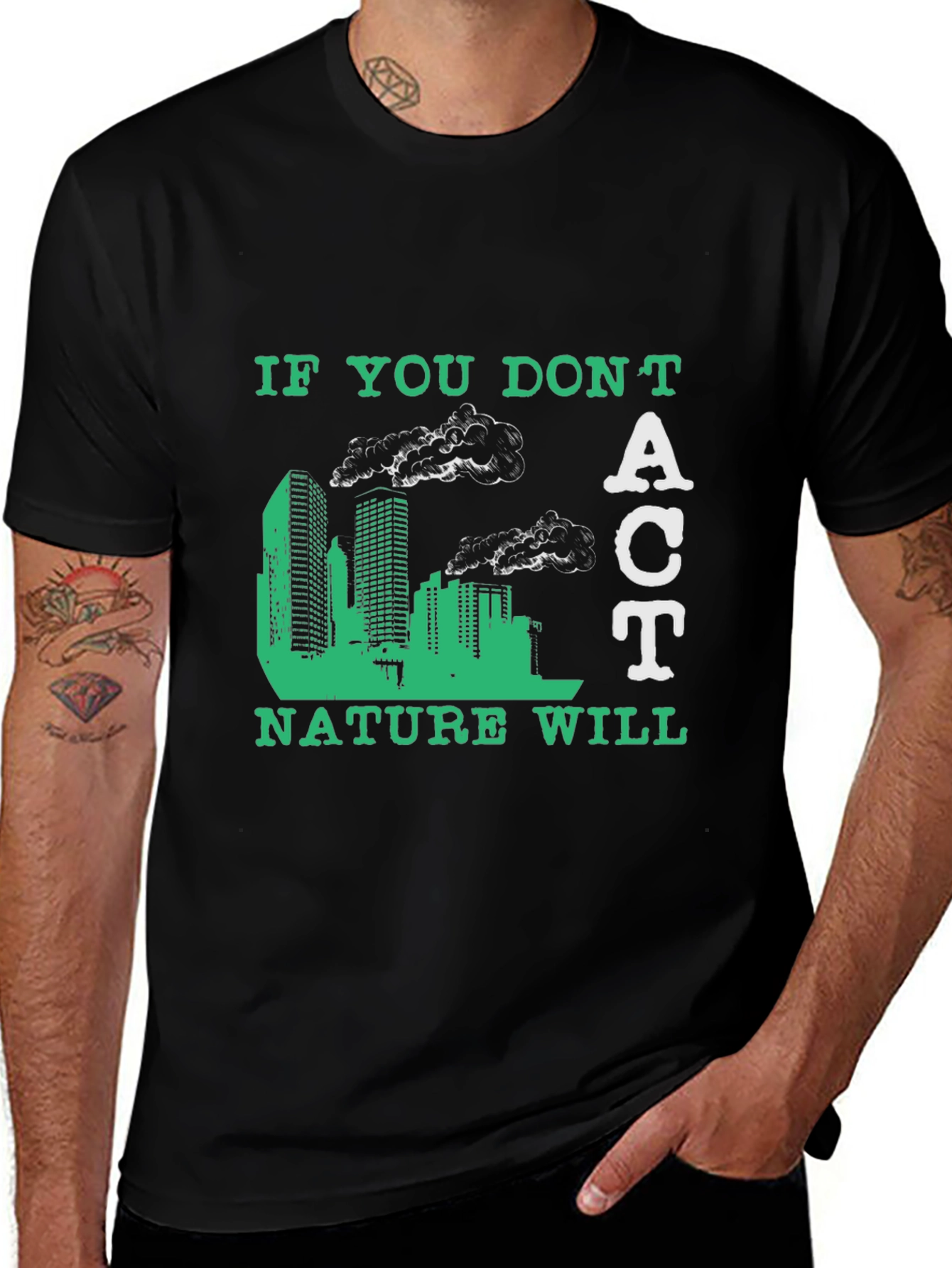Eco-Friendly Act Graphic Tee - Save the Planet