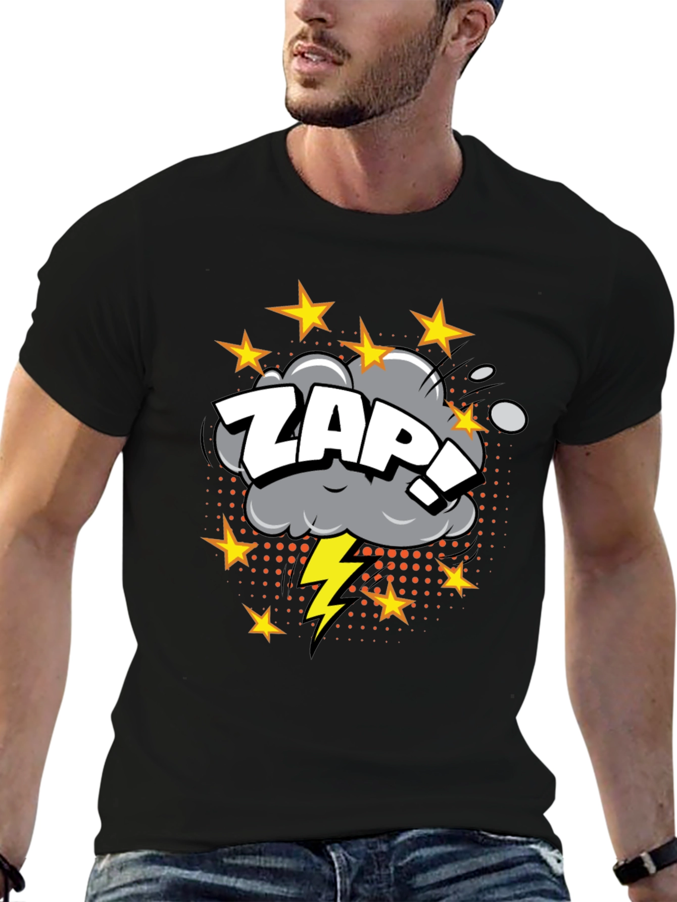 ZAP! Graphic Print Black T-Shirt