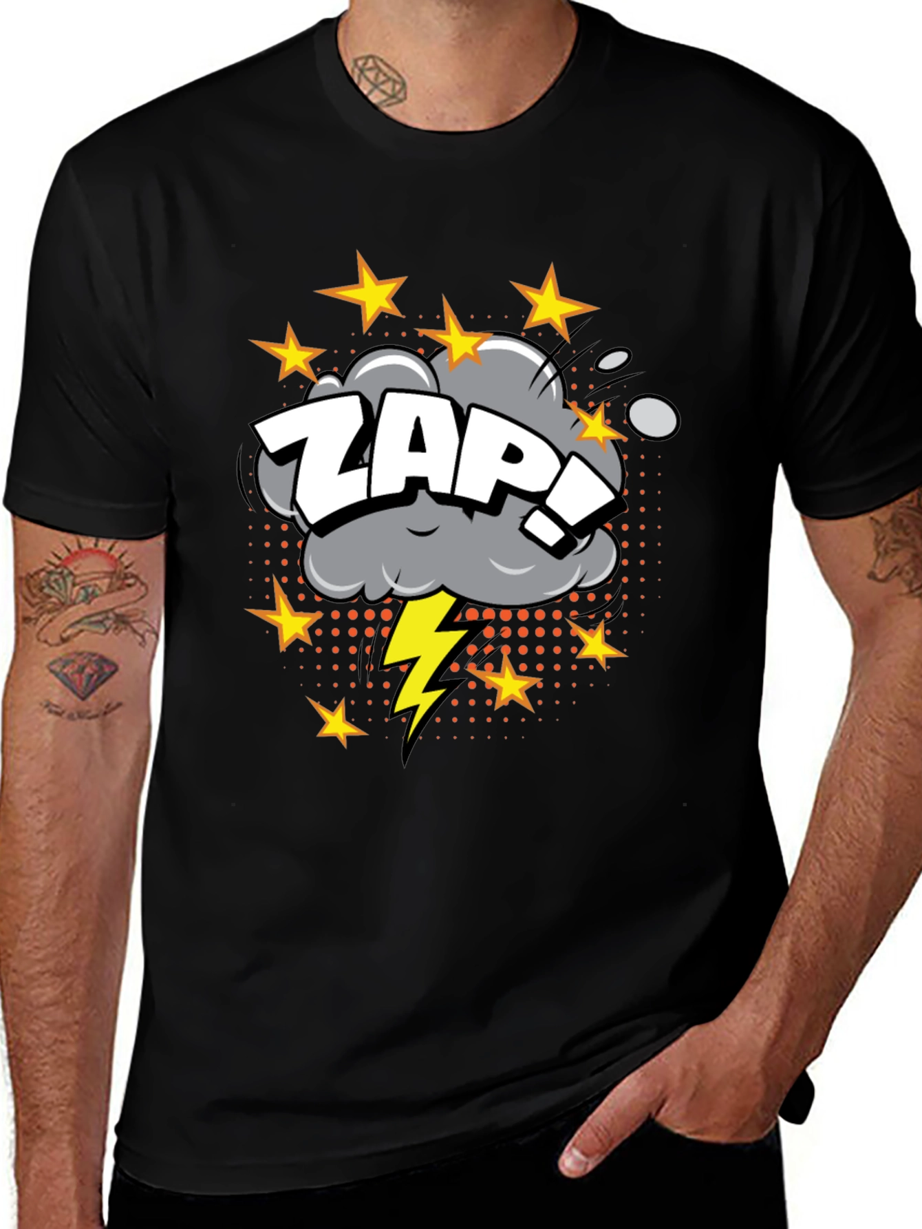ZAP! Graphic Print Black T-Shirt