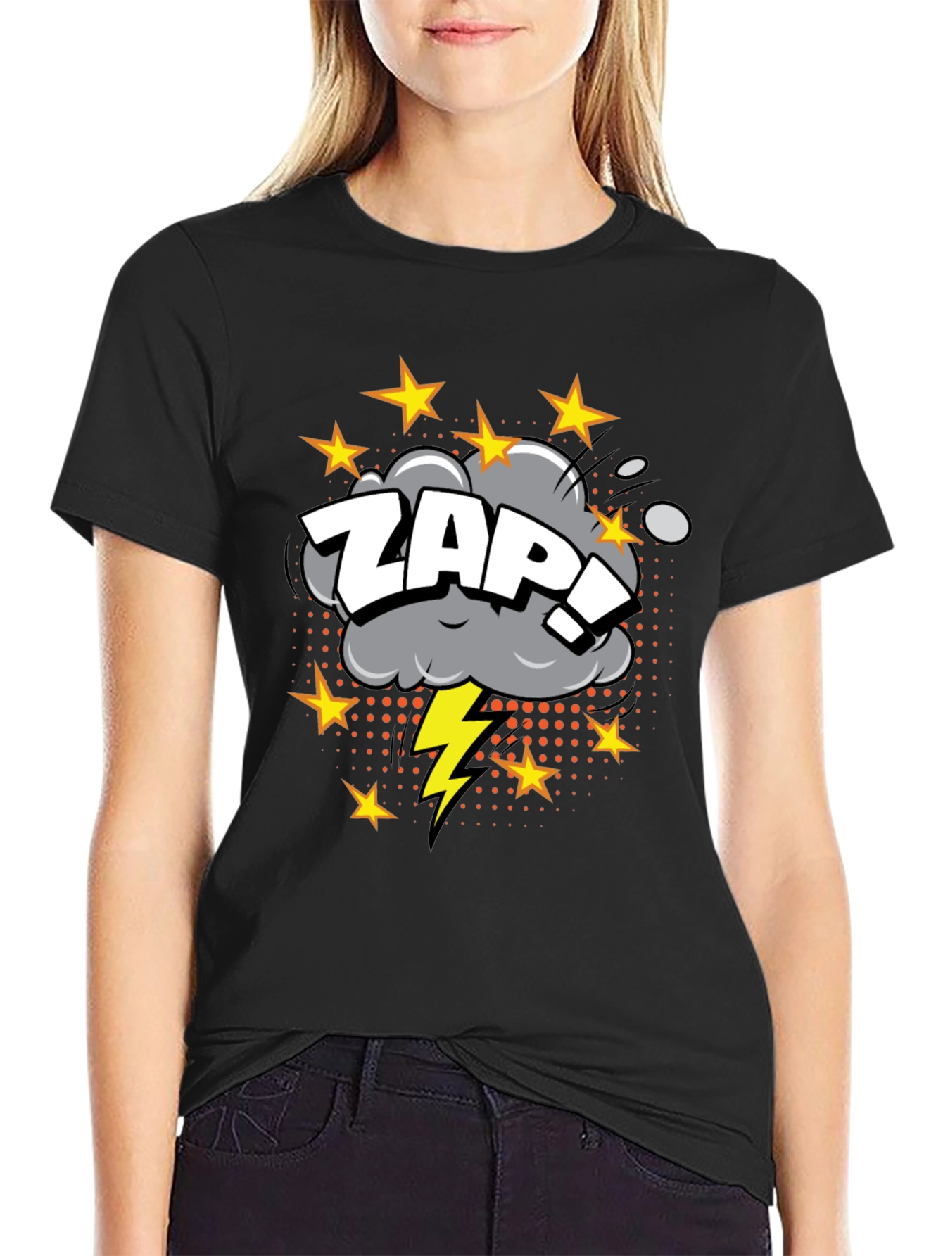 ZAP! Graphic Print Black T-Shirt