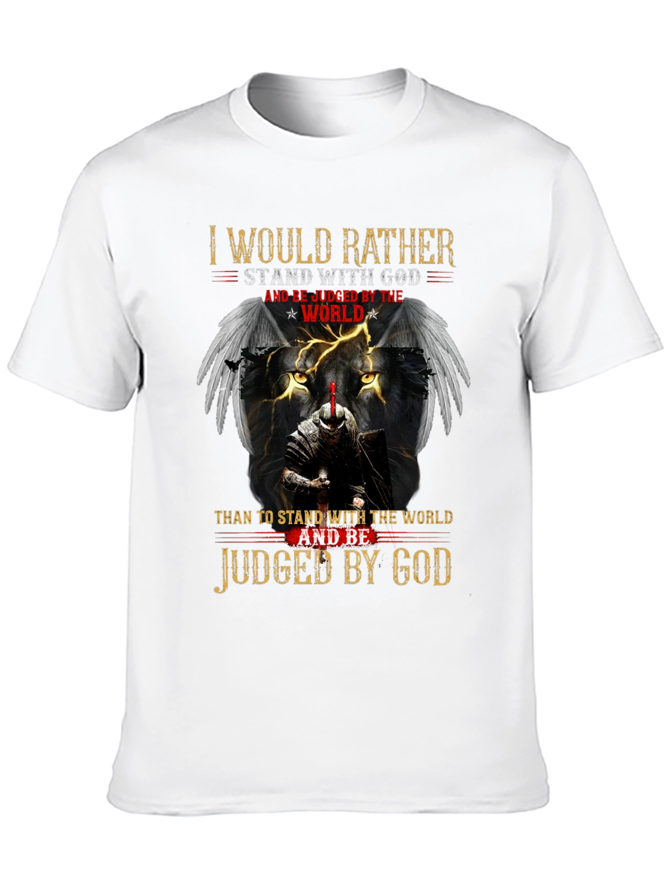 Stand with God Graphic Tee - Knight & Lion