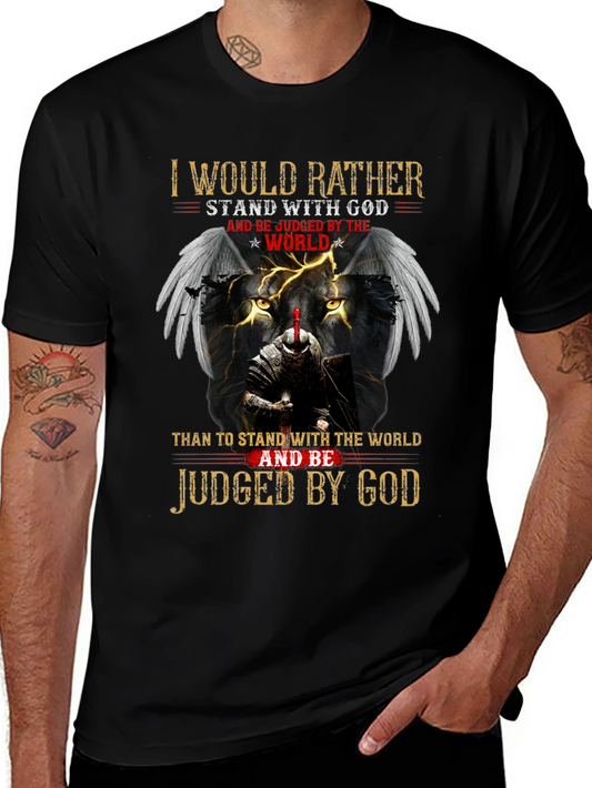 Stand with God Graphic Tee - Knight & Lion
