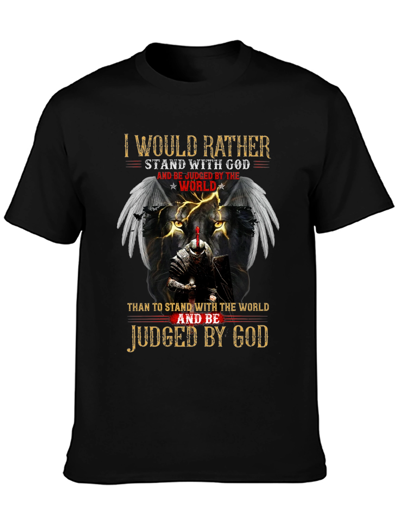 Stand with God Graphic Tee - Knight & Lion