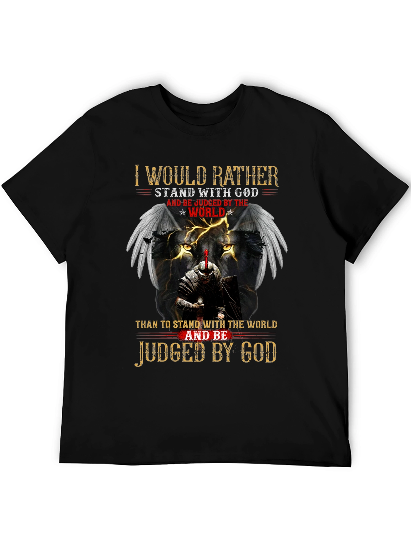 Stand with God Graphic Tee - Knight & Lion