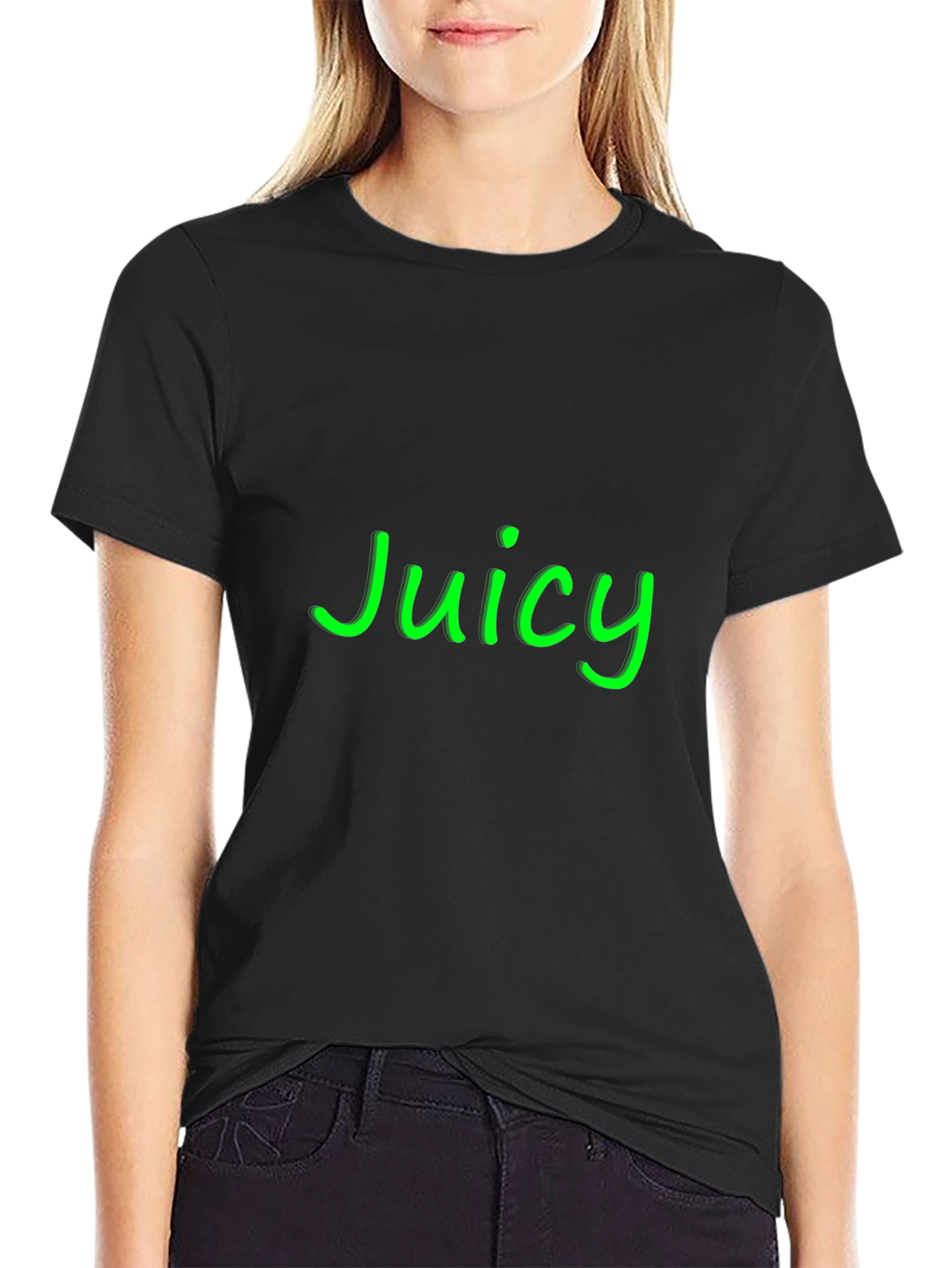 Juicy Black Graphic Tee - Casual Style