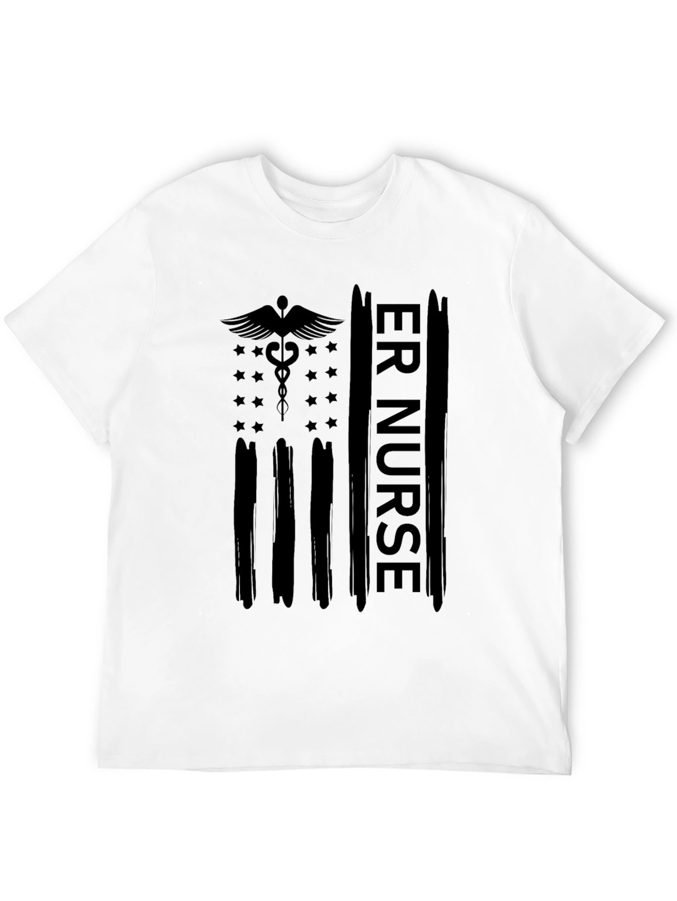 ER Nurse American Flag Graphic T-Shirt