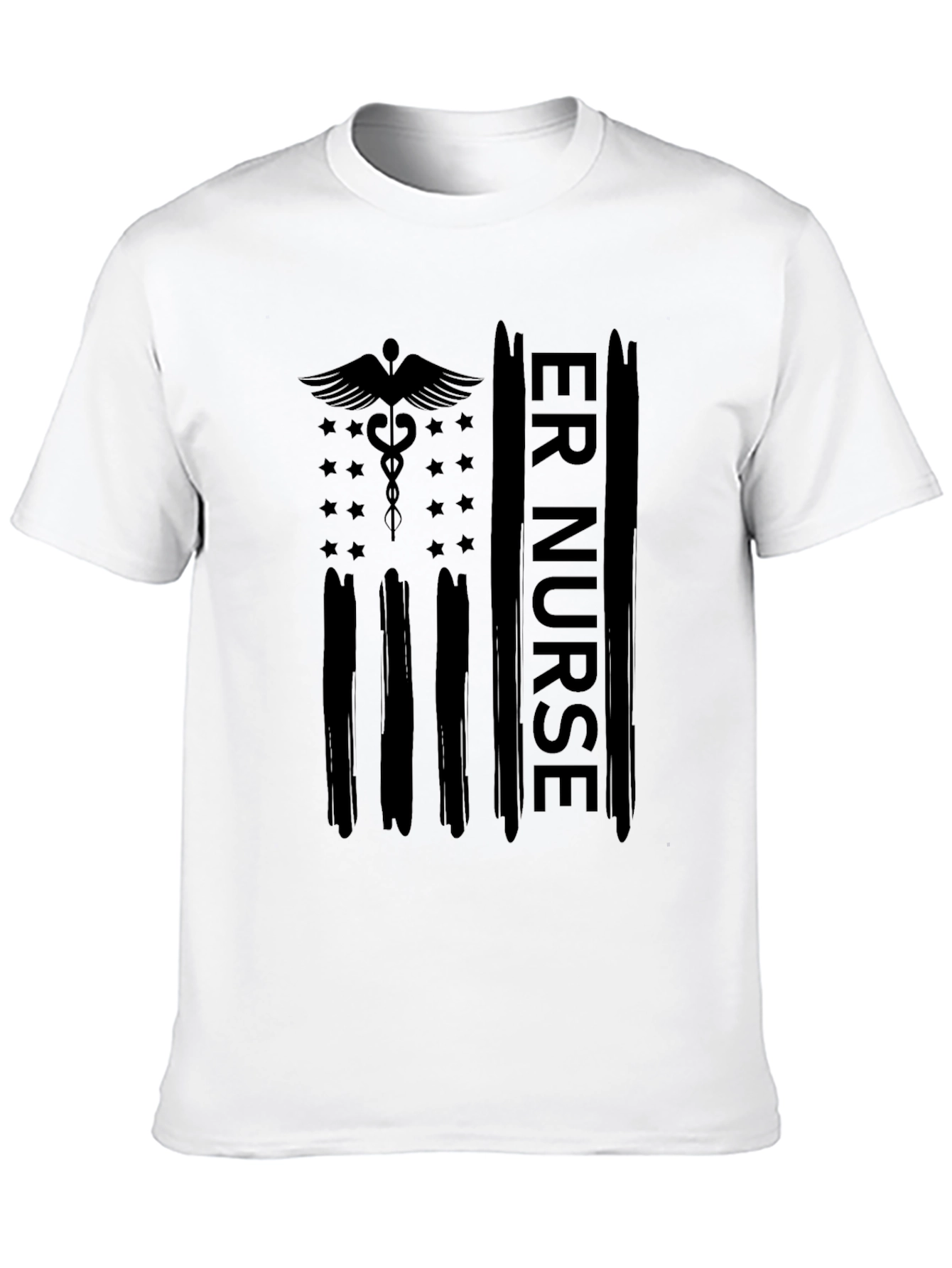 ER Nurse American Flag Graphic T-Shirt