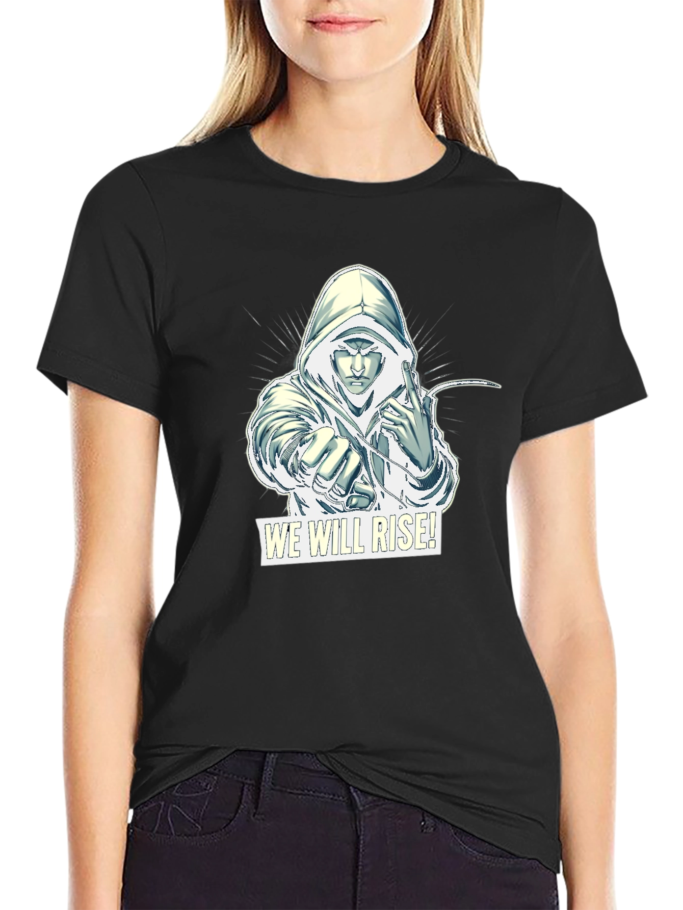 We Will Rise Graphic Tee - Black Cotton