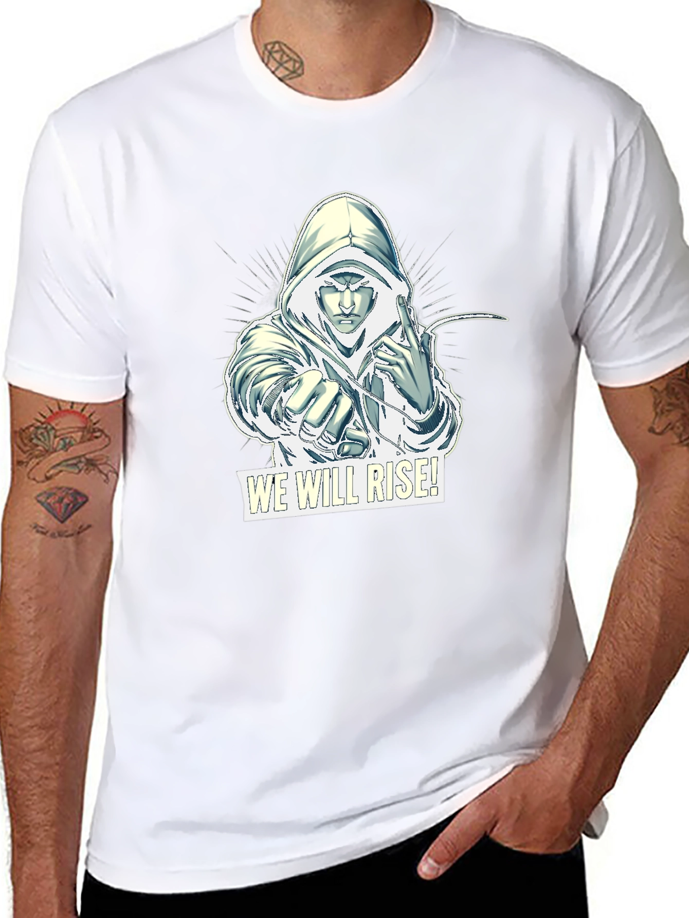 We Will Rise Graphic Tee - Black Cotton