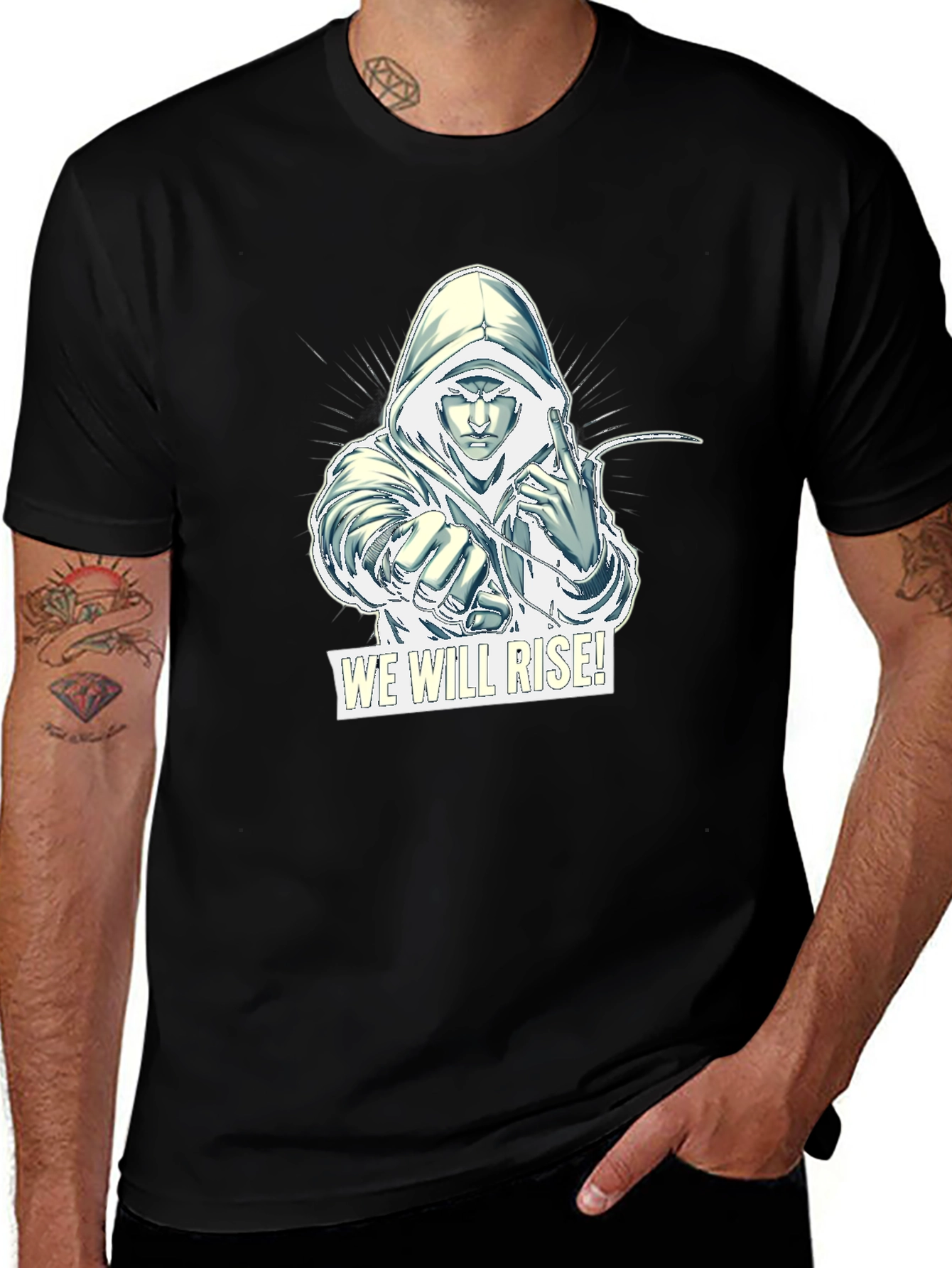 We Will Rise Graphic Tee - Black Cotton
