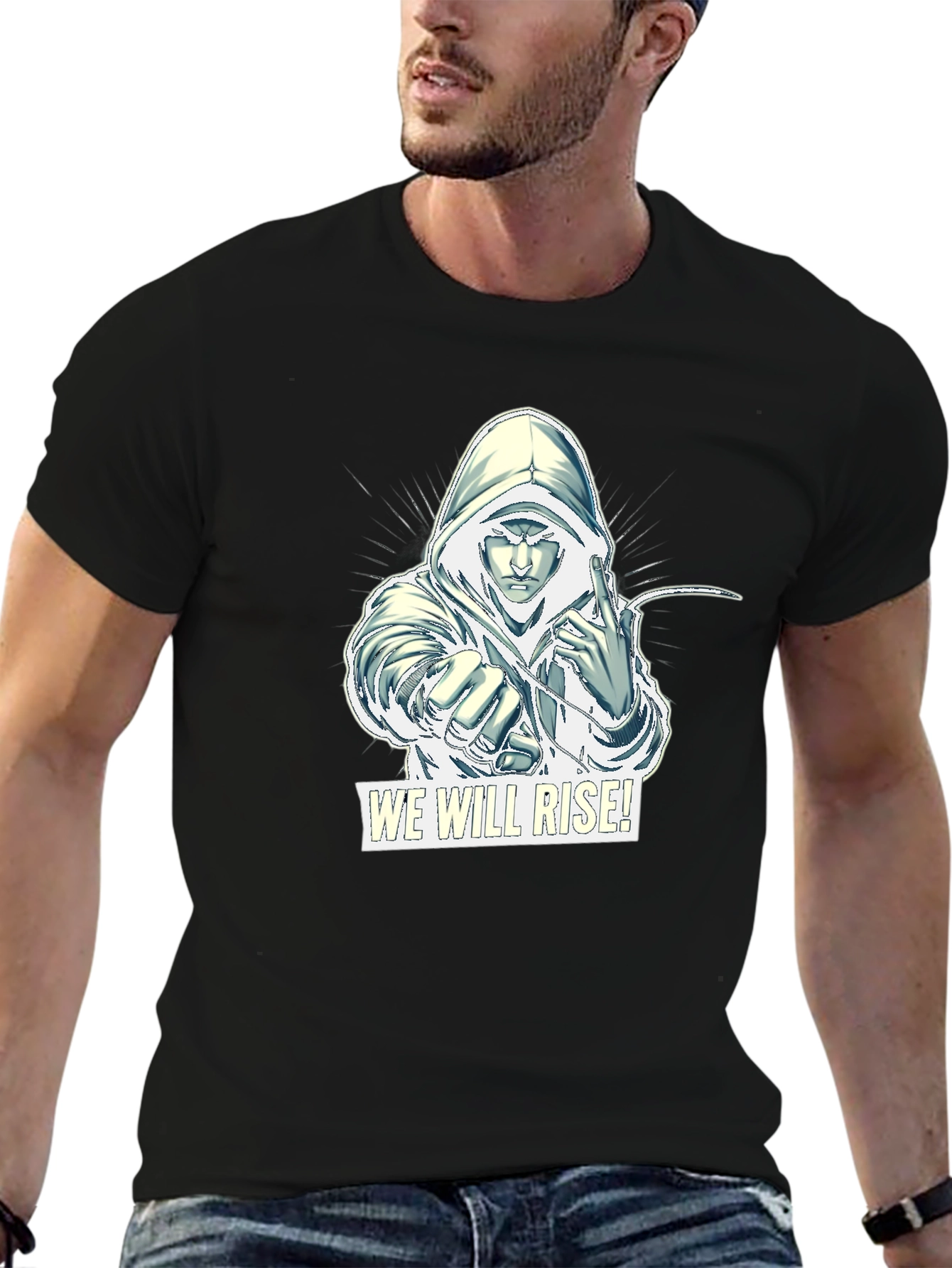We Will Rise Graphic Tee - Black Cotton