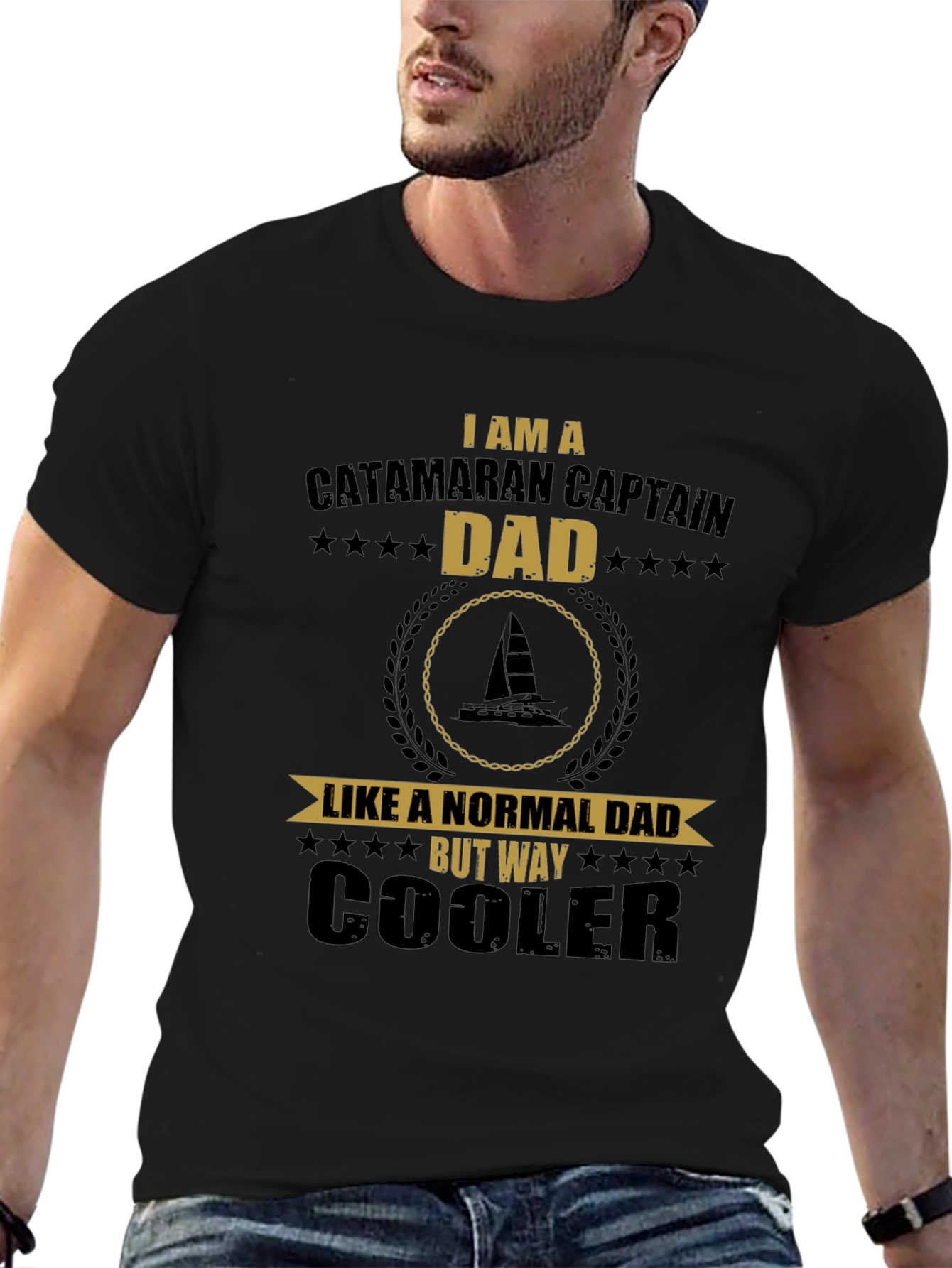 Catamaran Captain Dad T-Shirt - Cool Dad Gift