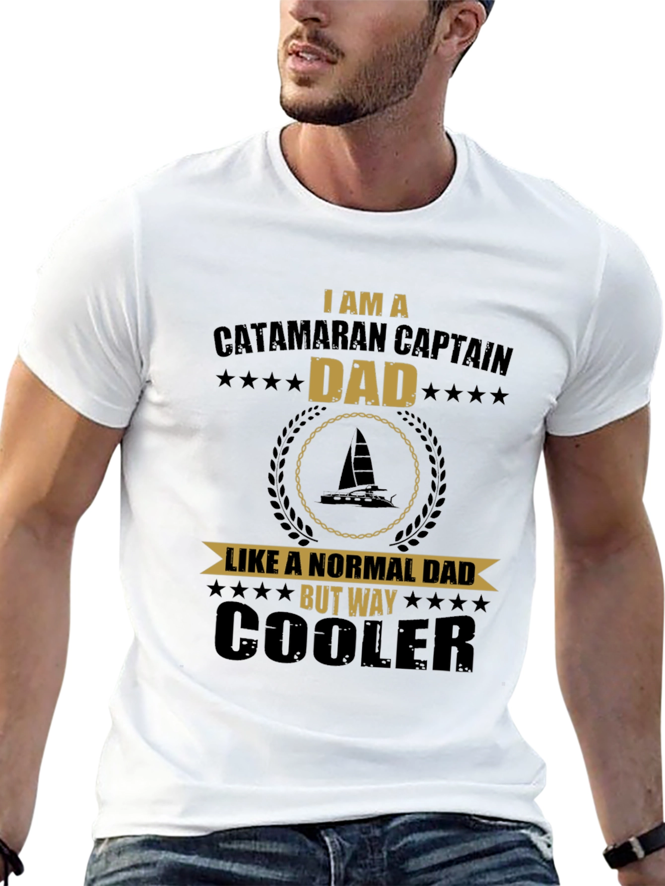 Catamaran Captain Dad T-Shirt - Cool Dad Gift