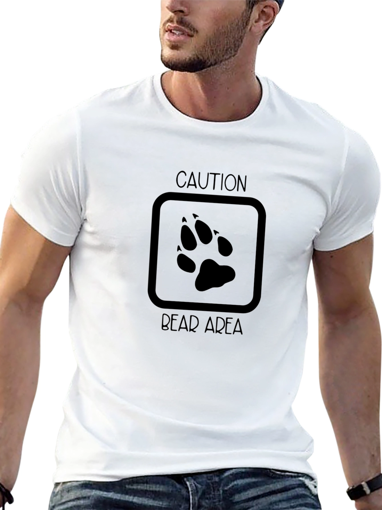 Caution Bear Area Graphic T-Shirt
