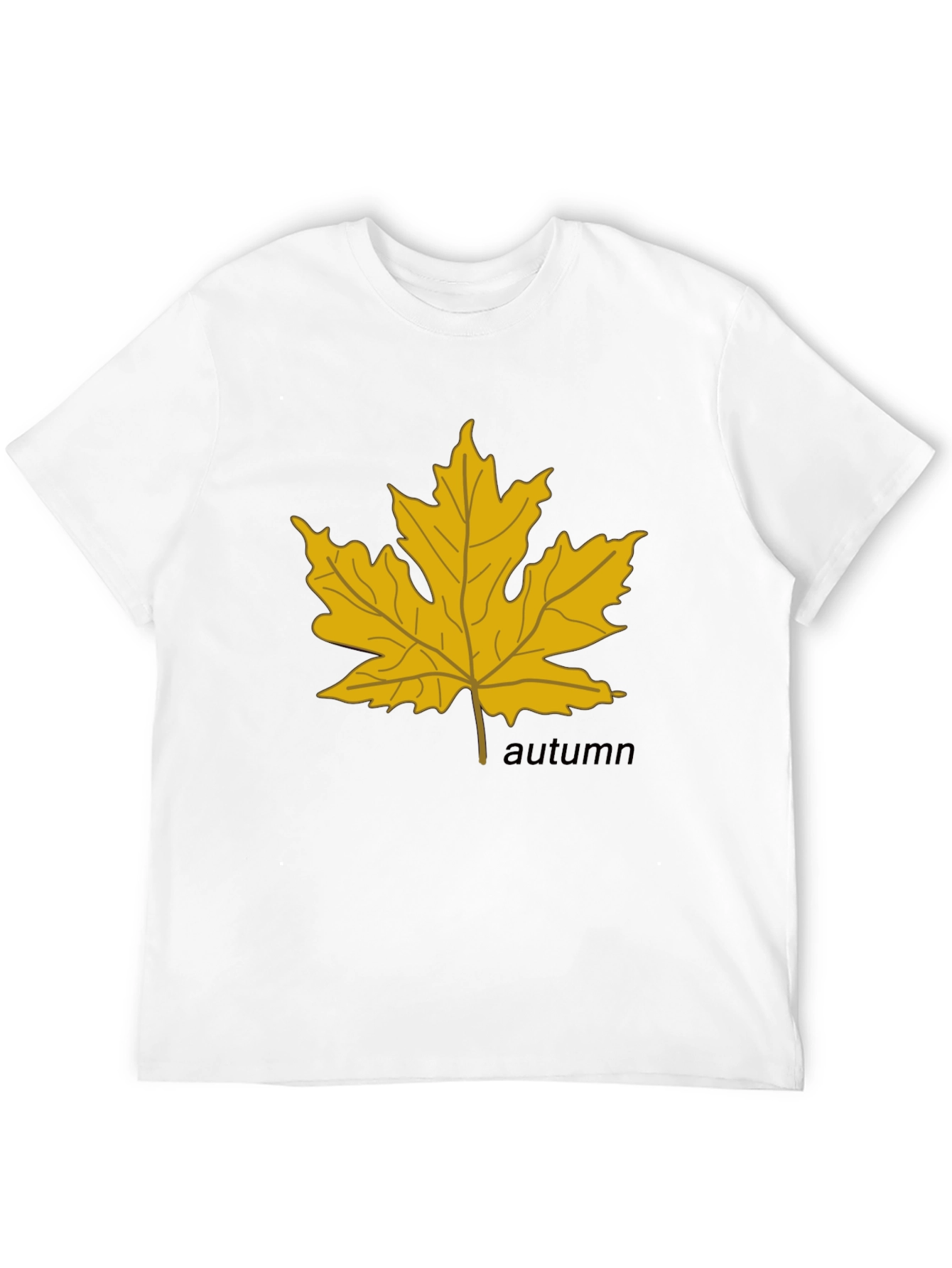 Autumn Maple Leaf Graphic Black T-Shirt