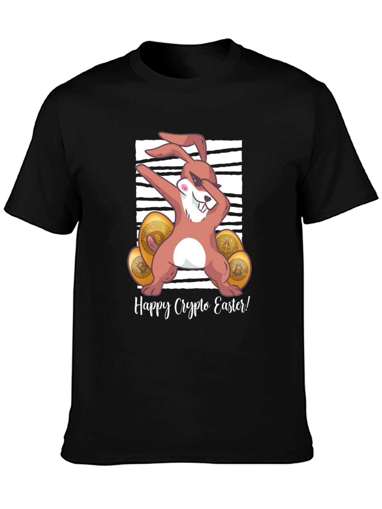 Happy Crypto Easter T-Shirt - Dabbing Bunny Design