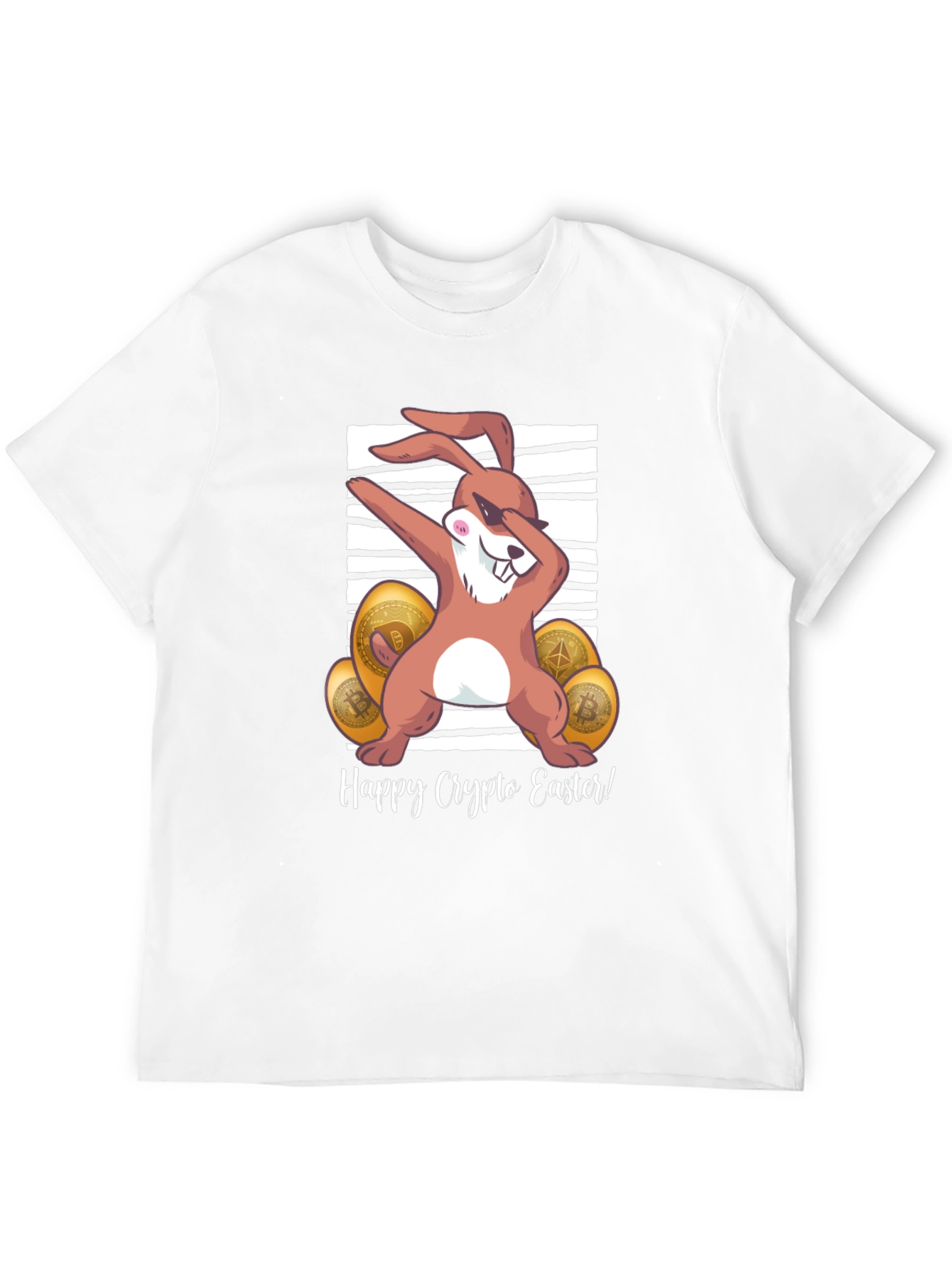 Happy Crypto Easter T-Shirt - Dabbing Bunny Design