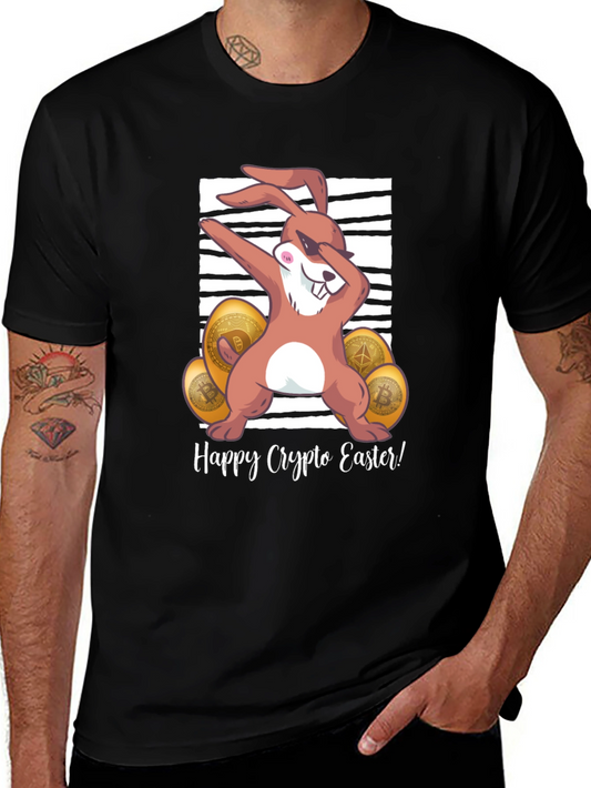 Happy Crypto Easter T-Shirt - Dabbing Bunny Design