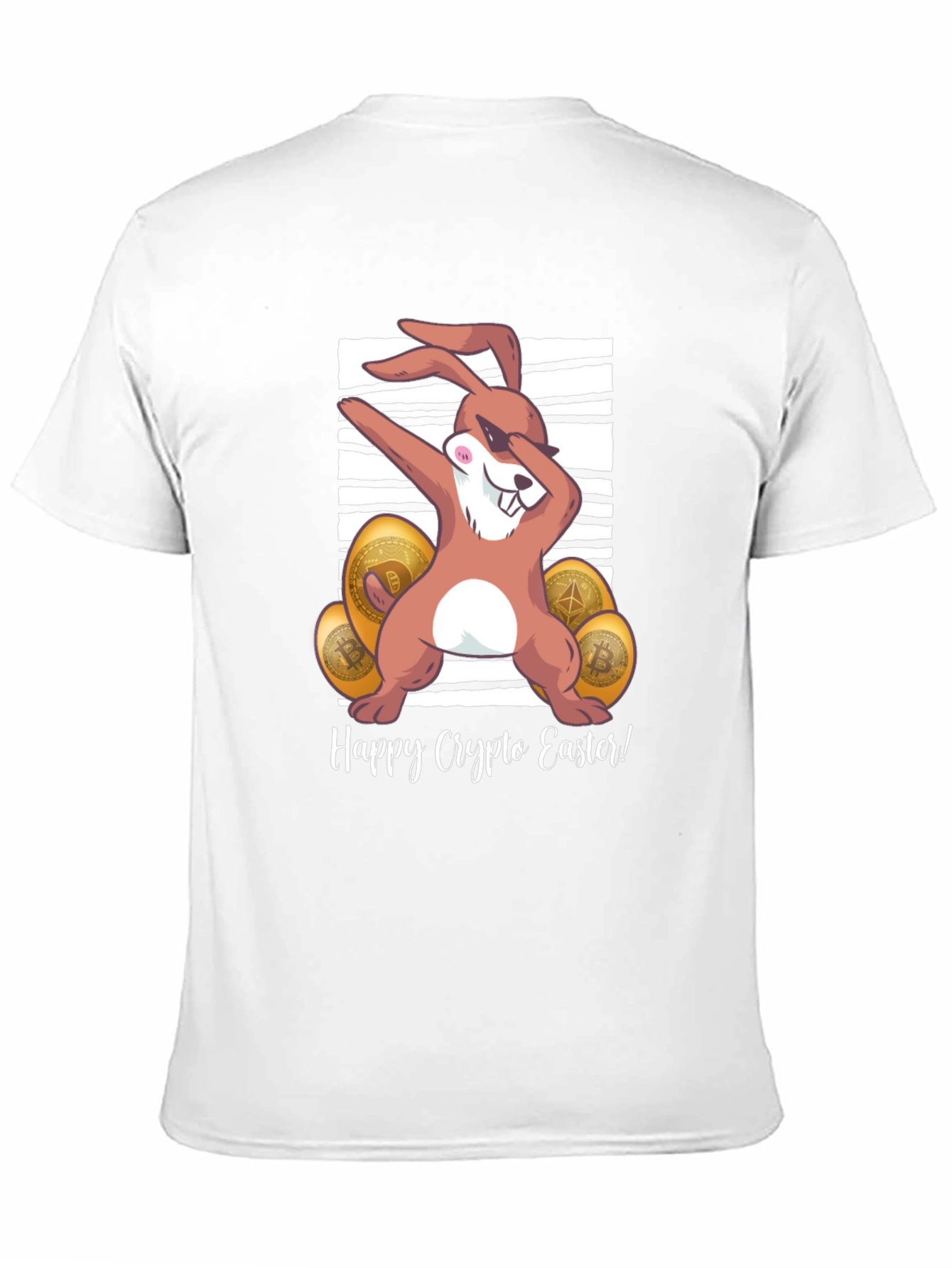 Happy Crypto Easter T-Shirt - Dabbing Bunny Design