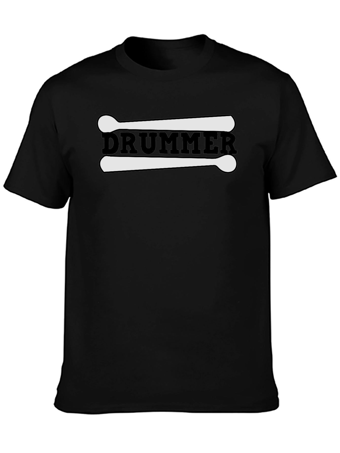 Drummer Graphic Black Cotton T-Shirt