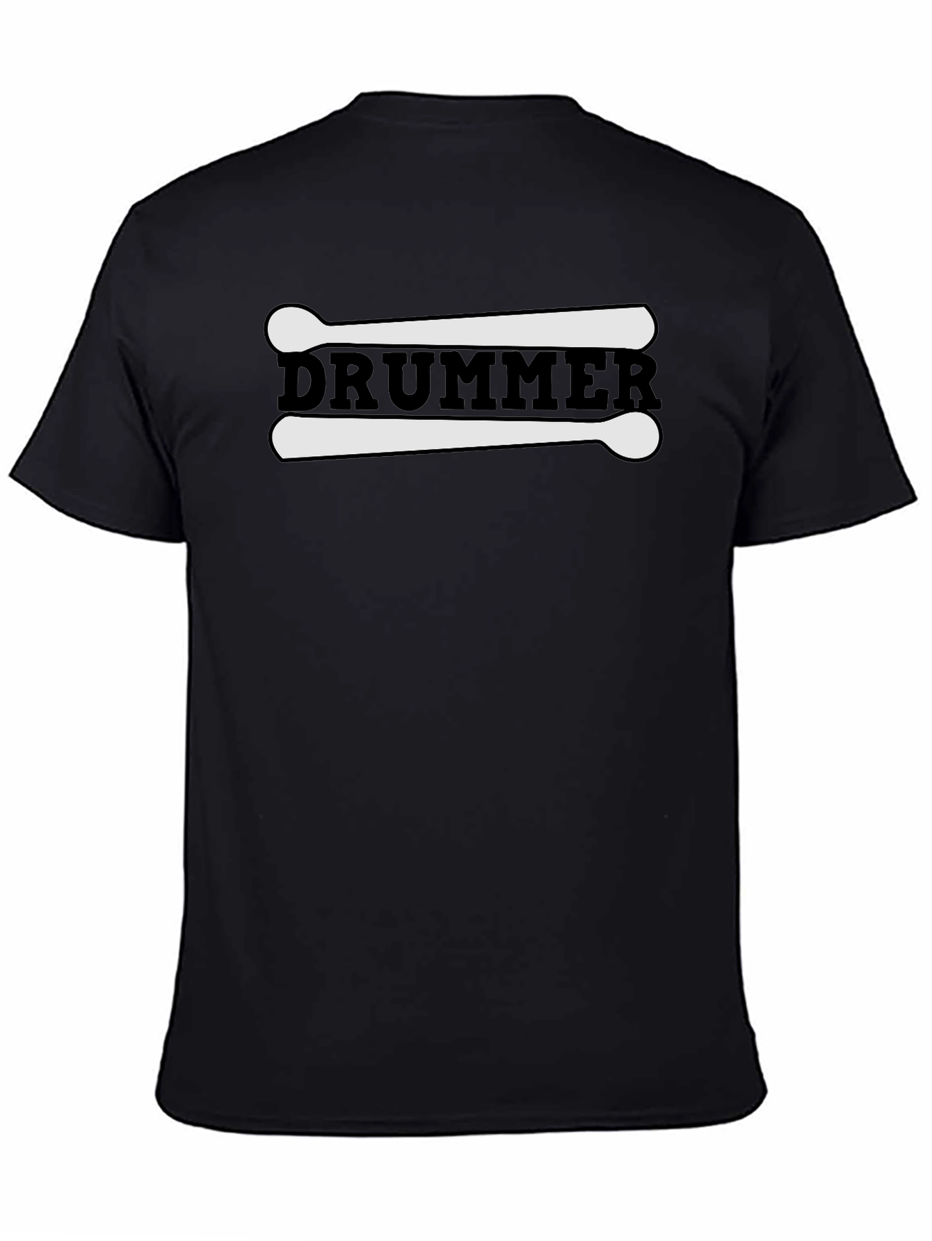 Drummer Graphic Black Cotton T-Shirt