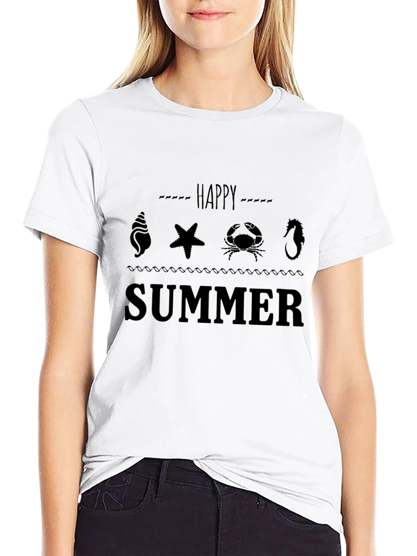 Happy Summer Black Graphic Tee