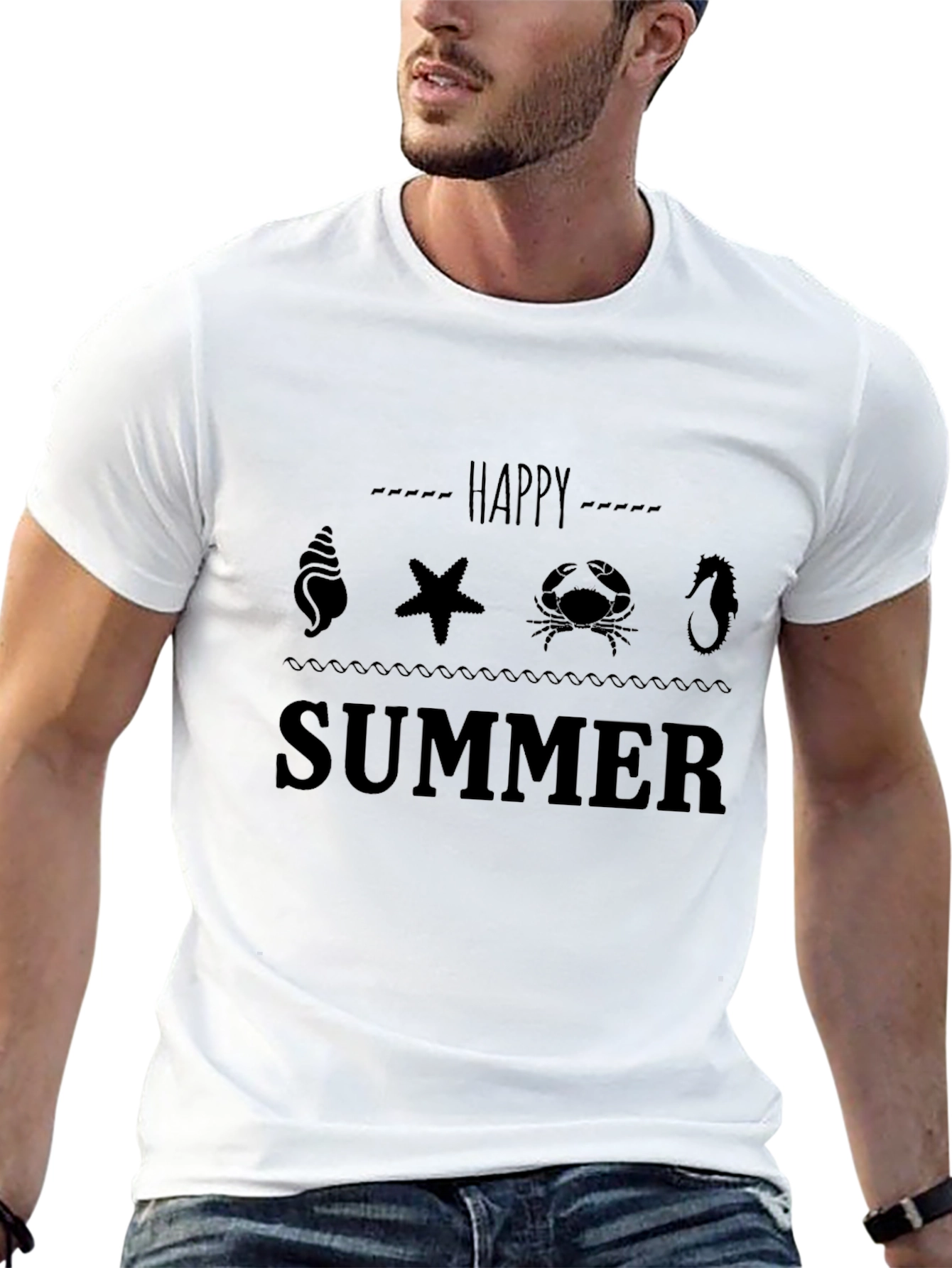 Happy Summer Black Graphic Tee