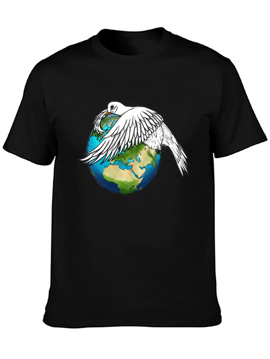 Dove Over World T-Shirt - Peace Graphic Tee