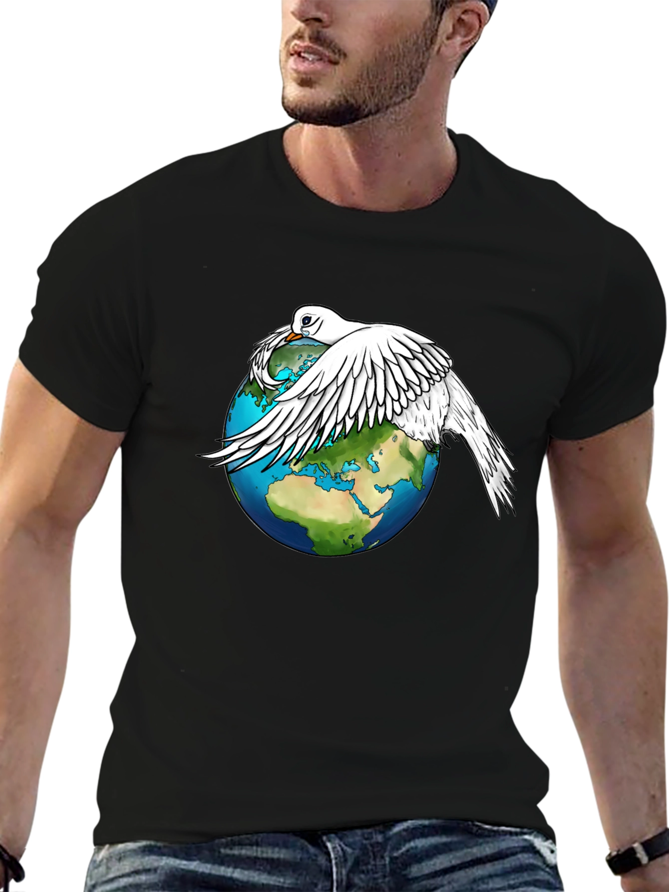 Dove Over World T-Shirt - Peace Graphic Tee