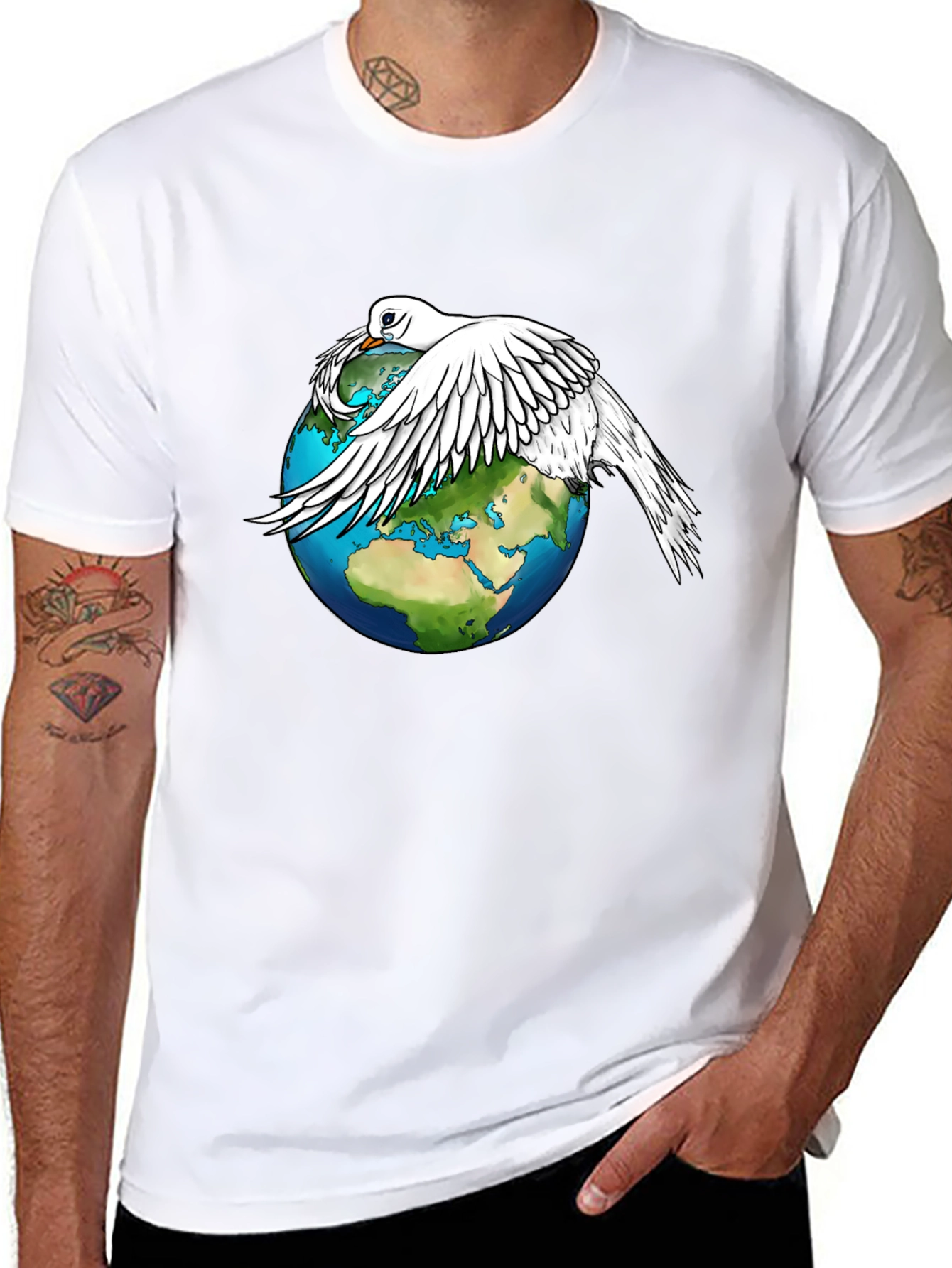 Dove Over World T-Shirt - Peace Graphic Tee