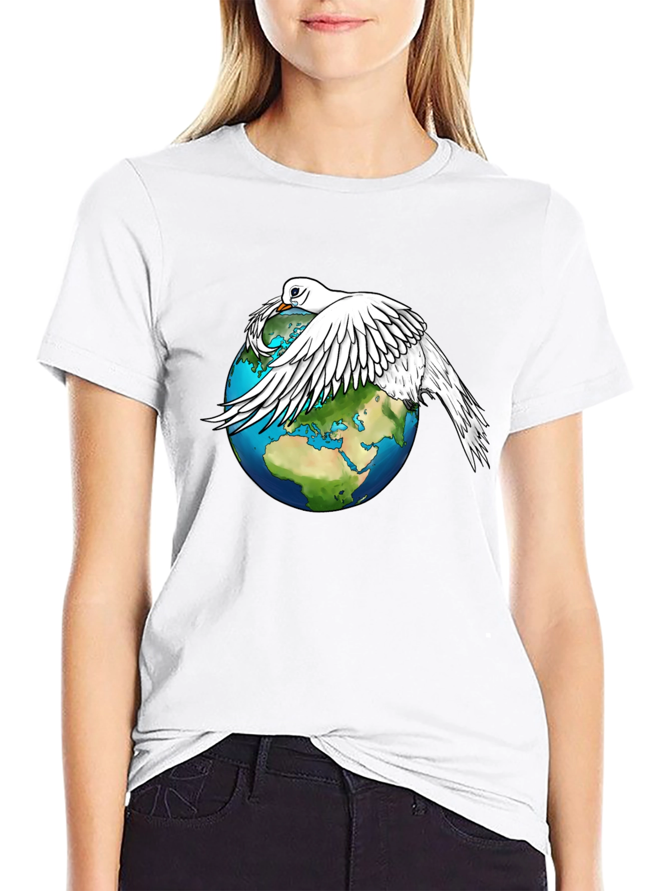 Dove Over World T-Shirt - Peace Graphic Tee
