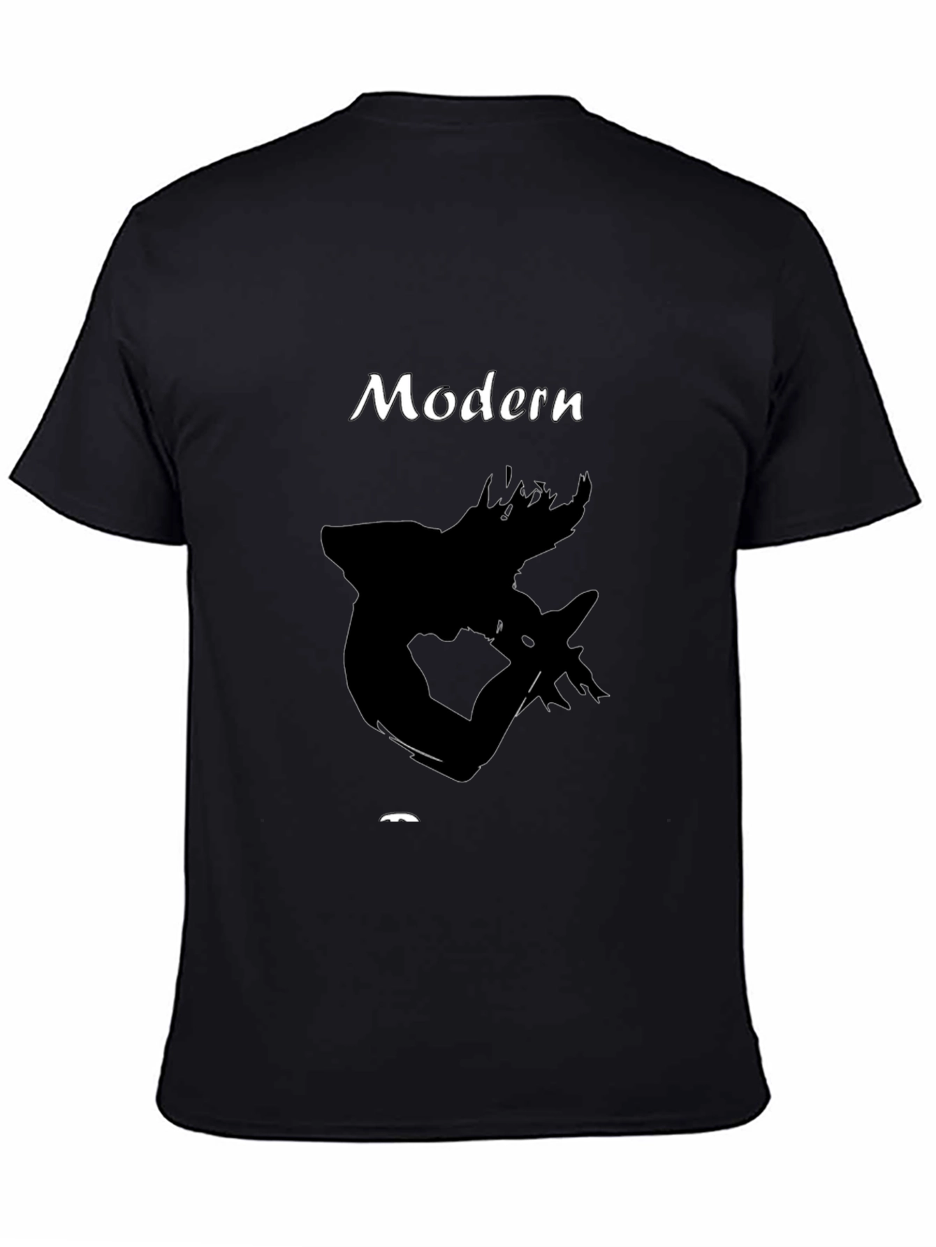 Modern Graphic Print Black T-Shirt