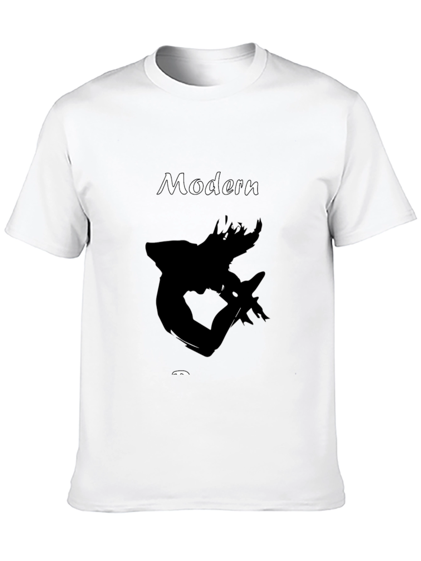 Modern Graphic Print Black T-Shirt