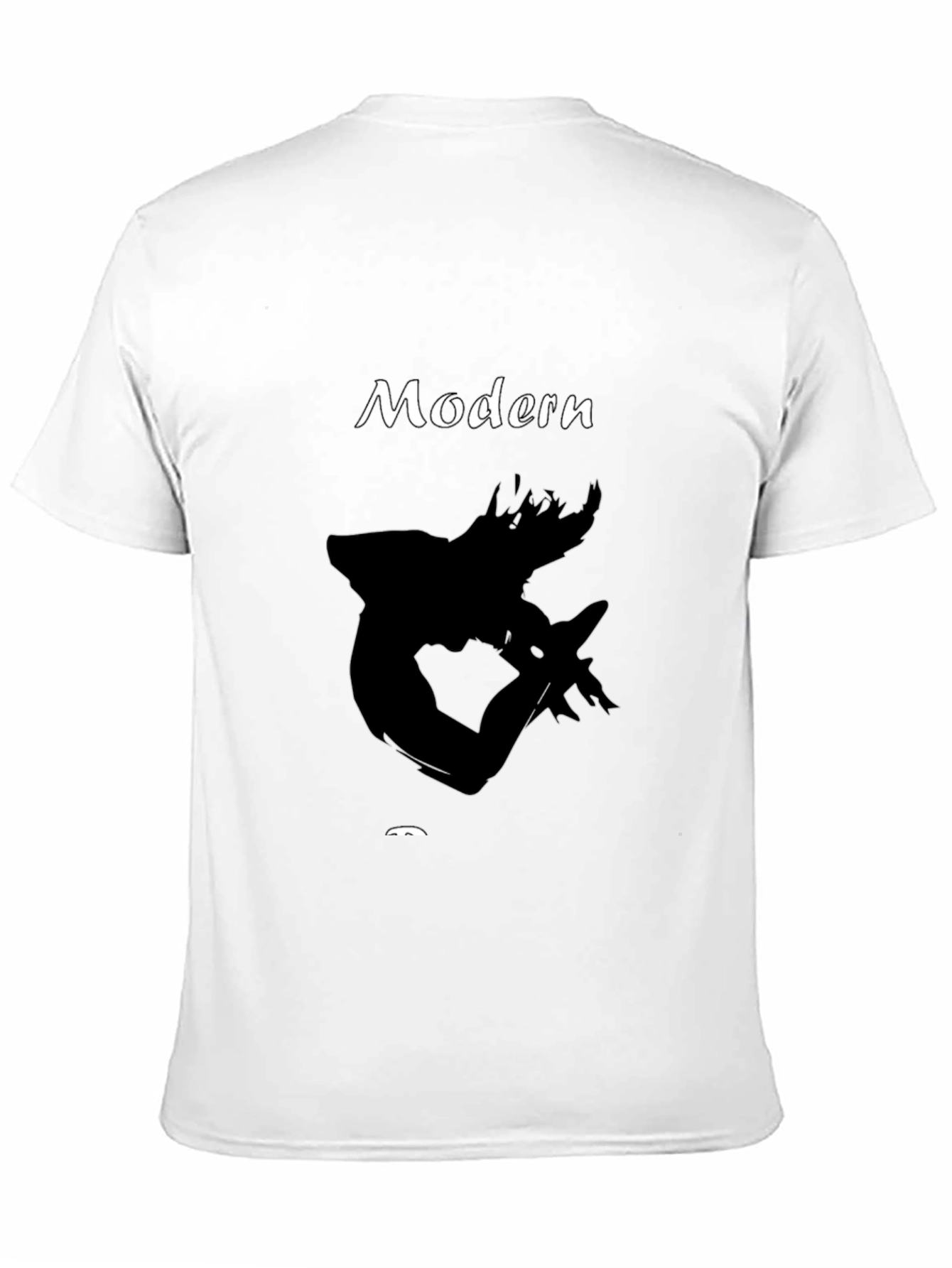 Modern Graphic Print Black T-Shirt