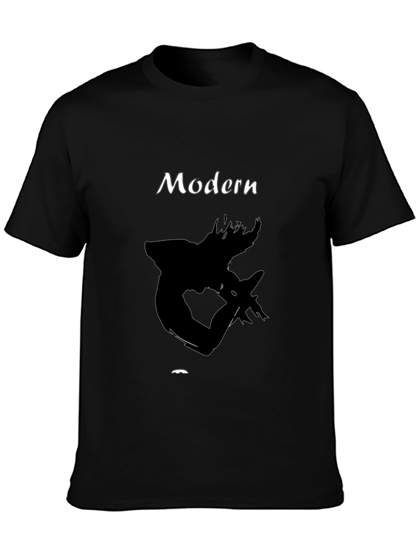Modern Graphic Print Black T-Shirt