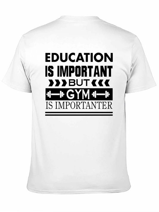 Education vs Gym Graphic T-Shirt