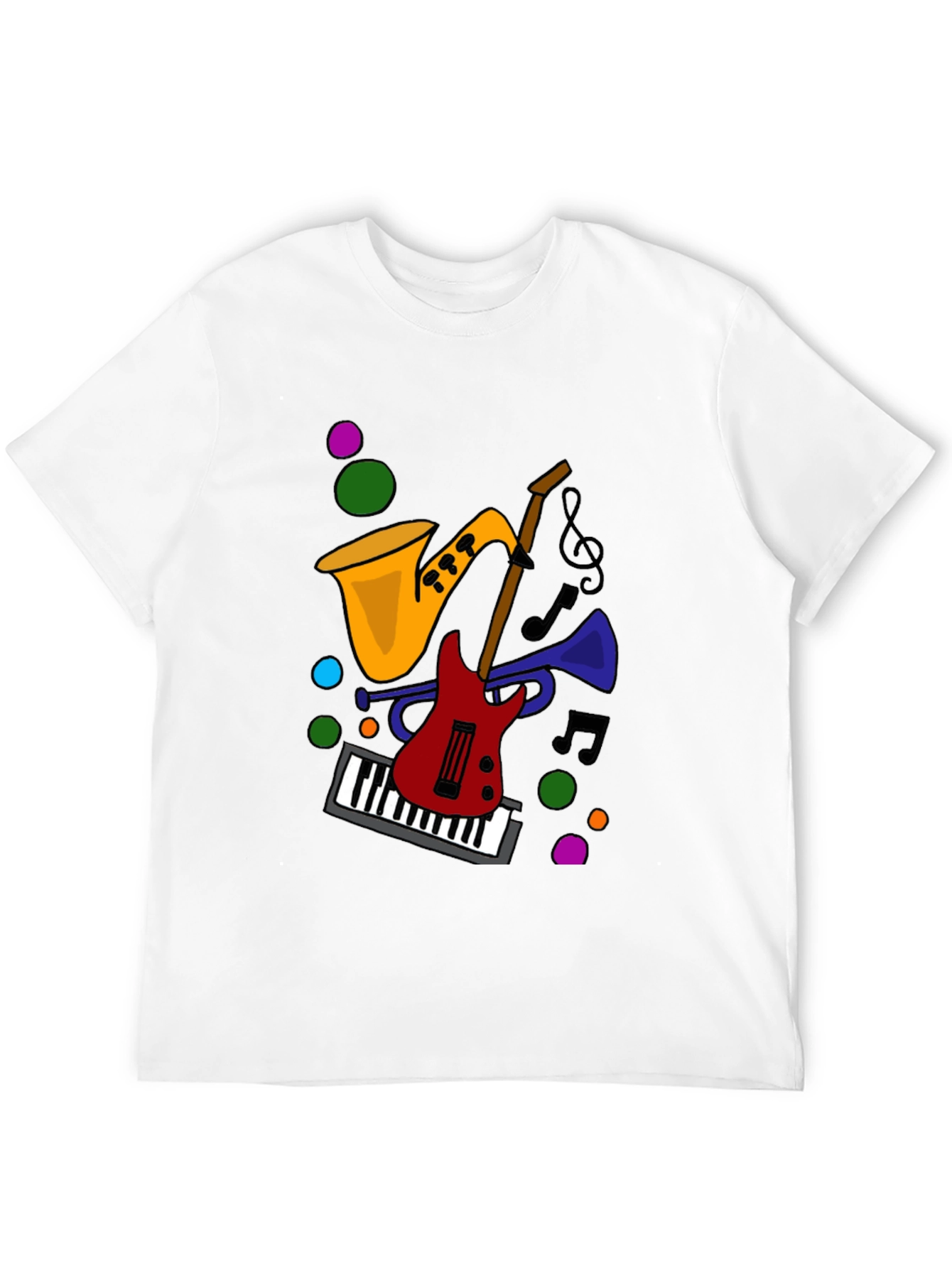 Music Instrument Graphic Black T-Shirt